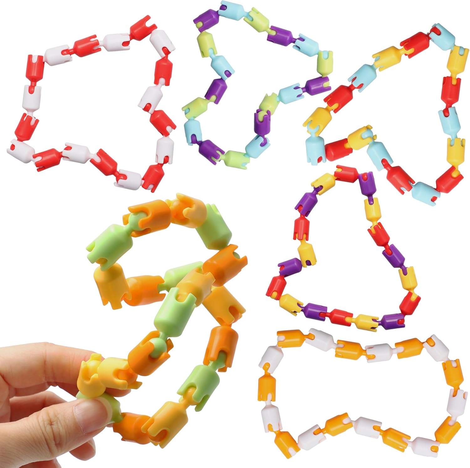 Boxgear Sensory Fidget Toys - 6PCS Multicolor Twisty Fidget Toys for Adults, Boys, Girls for Relaxation,Anxiety Stress Relief, Decompression-Squeeze, Twist, Chain Spinner Alternative Gift - Image 2