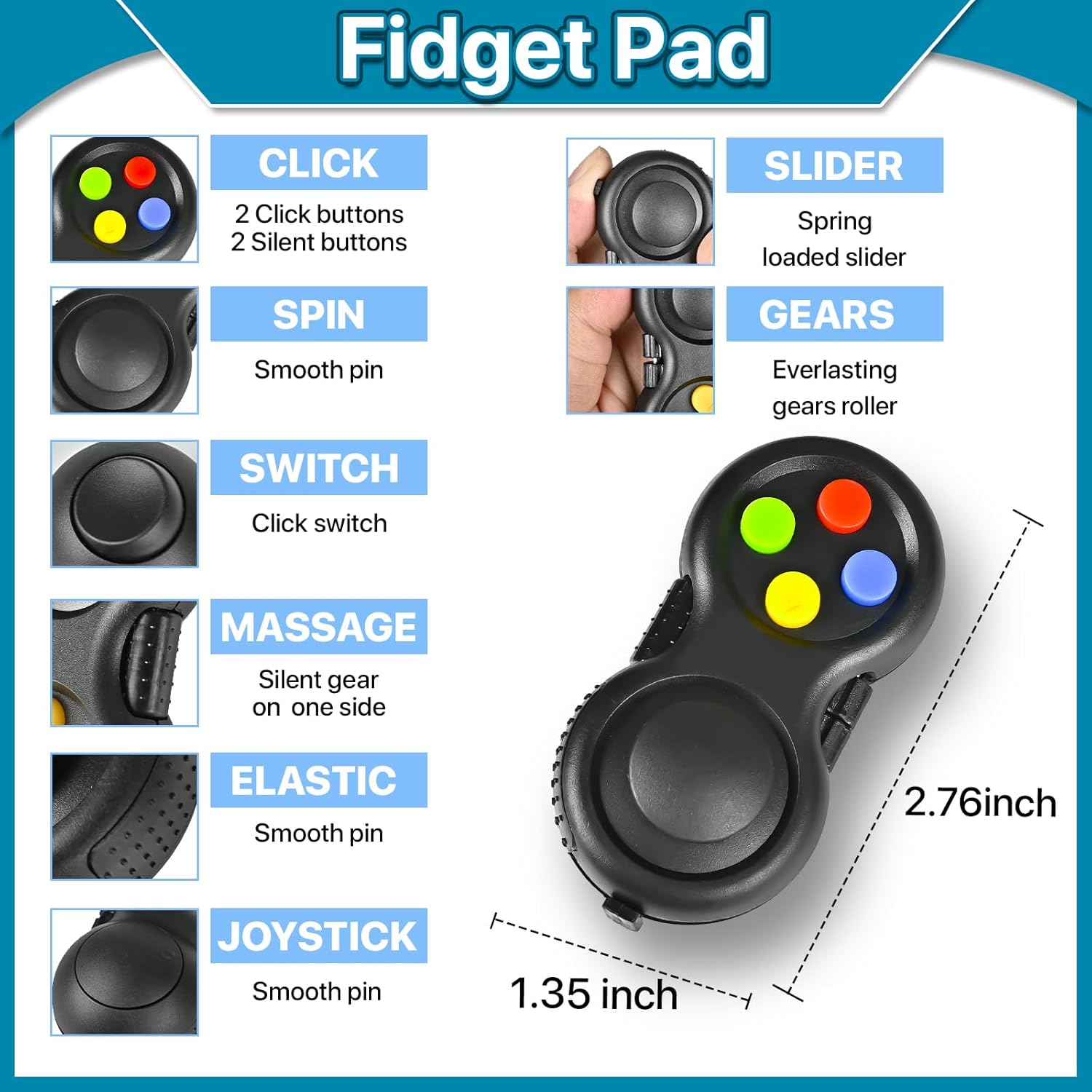5 Pcs Fidget Toys Adults Set, EDC Cool Desk Gadgets Office Spinner Toys for Teen Kid with Metal Fidgets Infinity Cube Figits Ring Bike Chain ADHD Stress Anxiety Relief Gift for Boys Girls - Image 5