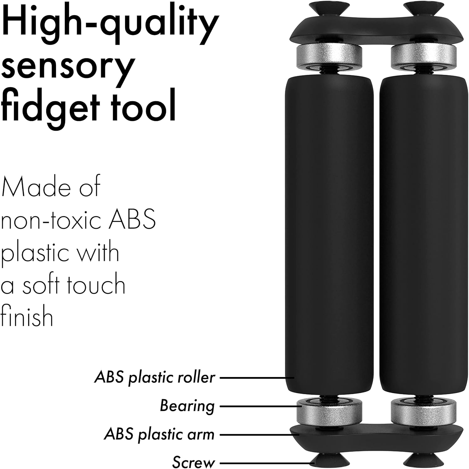 ONO Roller - Handheld Fidget Toy for Adults | Help Relieve Stress, Anxiety, Tension | Promotes Focus, Clarity | Compact, Portable Design (Junior Size/ABS Plastic, Black) - Image 8