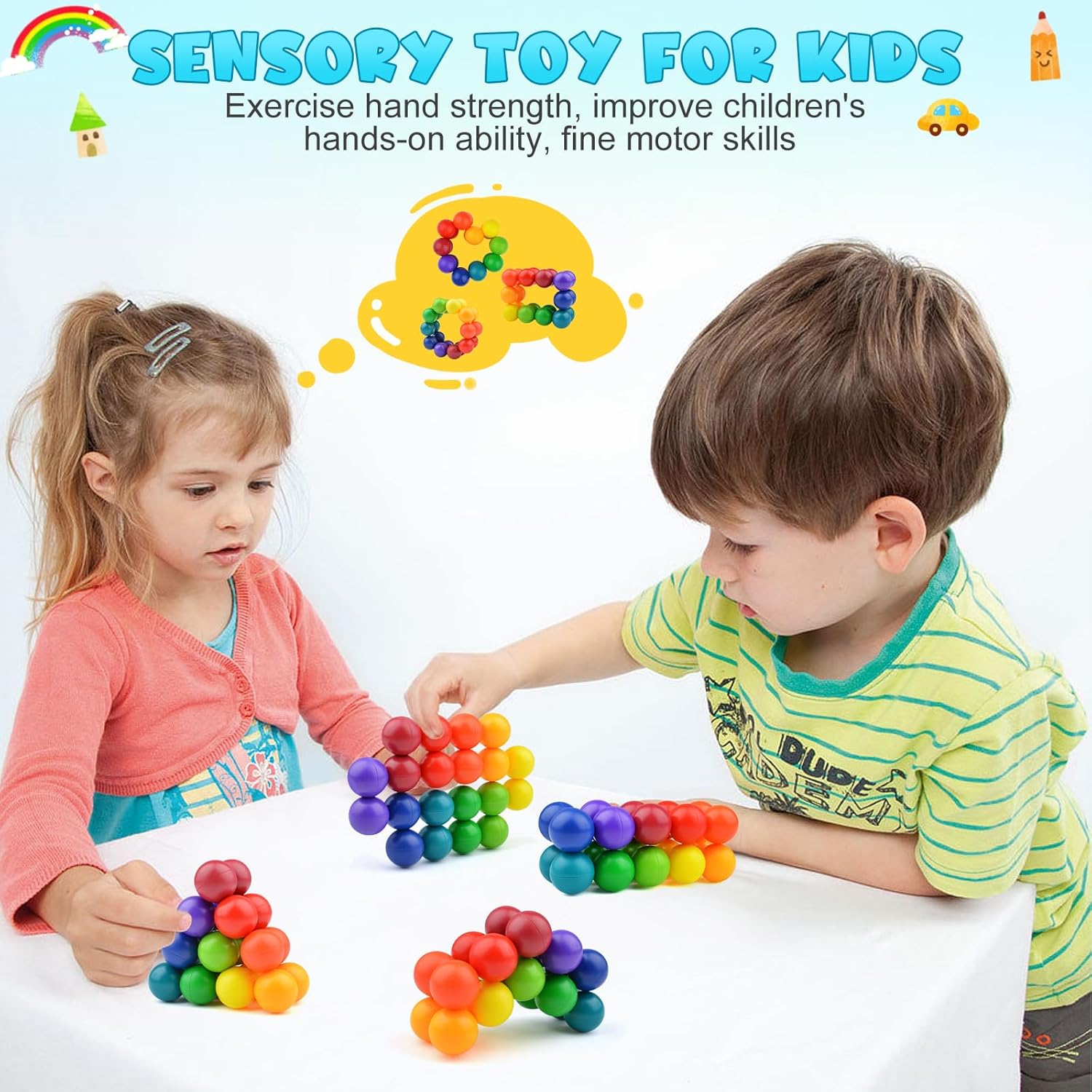 Autism Sensory Toys for Autistic Children, Fidget Toys for Adults Kids , Autism Toys for Toddlers 3-4,Christmas Stocking Stuffers Present,Airplane Car Travel Toys for Kids Ages 3-5 - Image 6