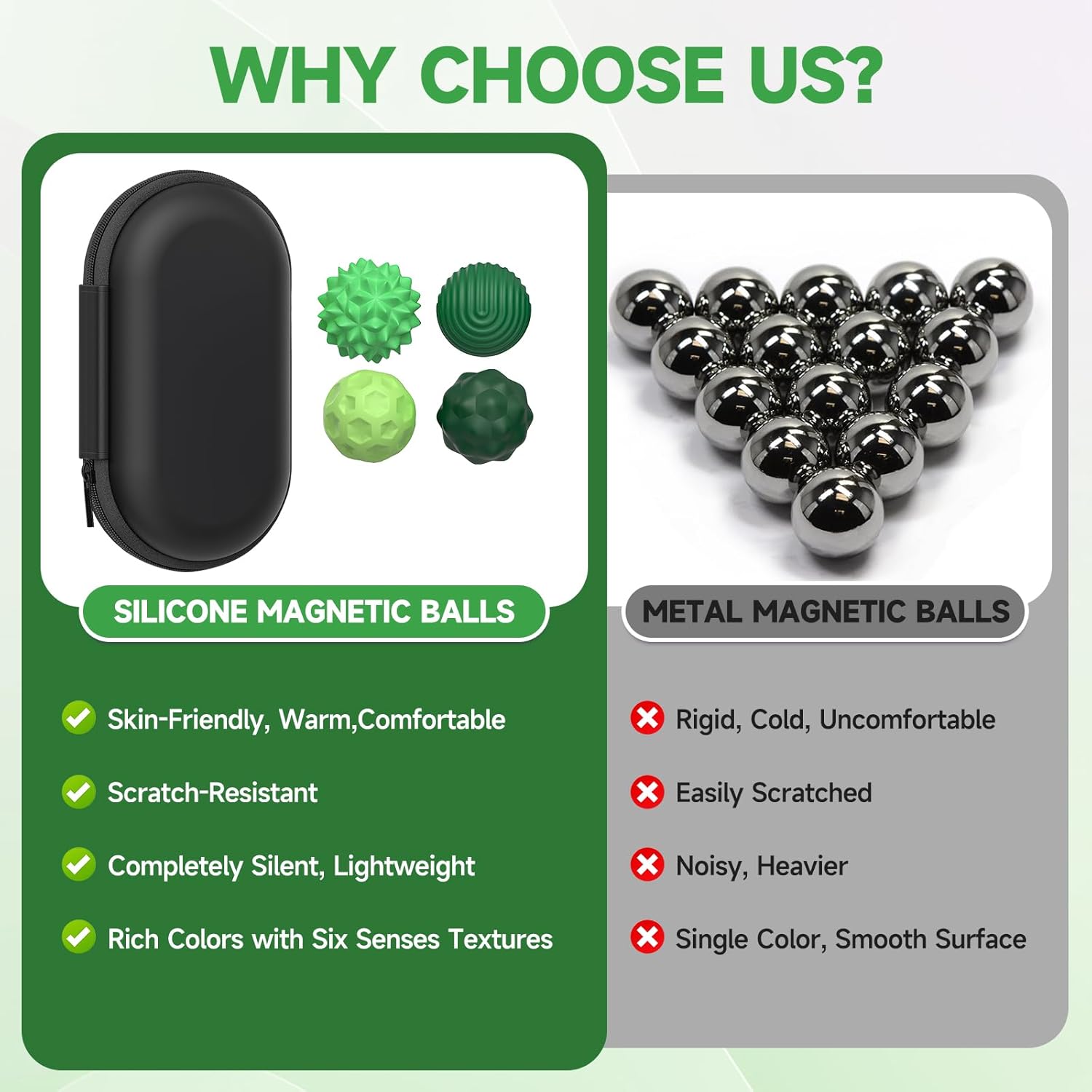 Magnetic Balls Fidget Toy Adults - 8pcs Sensory Attraction Stress Balls with Silicone Shell for Adults to Calm Restless Hands Anxious Mind, Office Desk Stress Magnetic Fidget Balls for Anxiety Relief - Image 9