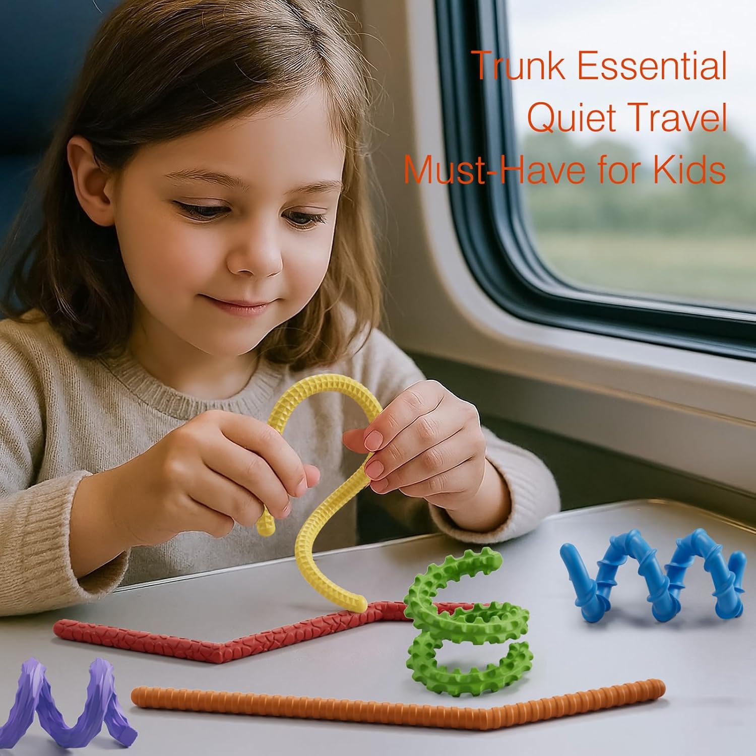 Flexible Sensory Fidget Sticks for Kids,6PCS Sensory Fidget Toys for Stress Anxiety Autistic ADHD,Calm Down Travel Airplane Essentials Toys,Stuffers Gifts for Teens Boys Girls - Image 5