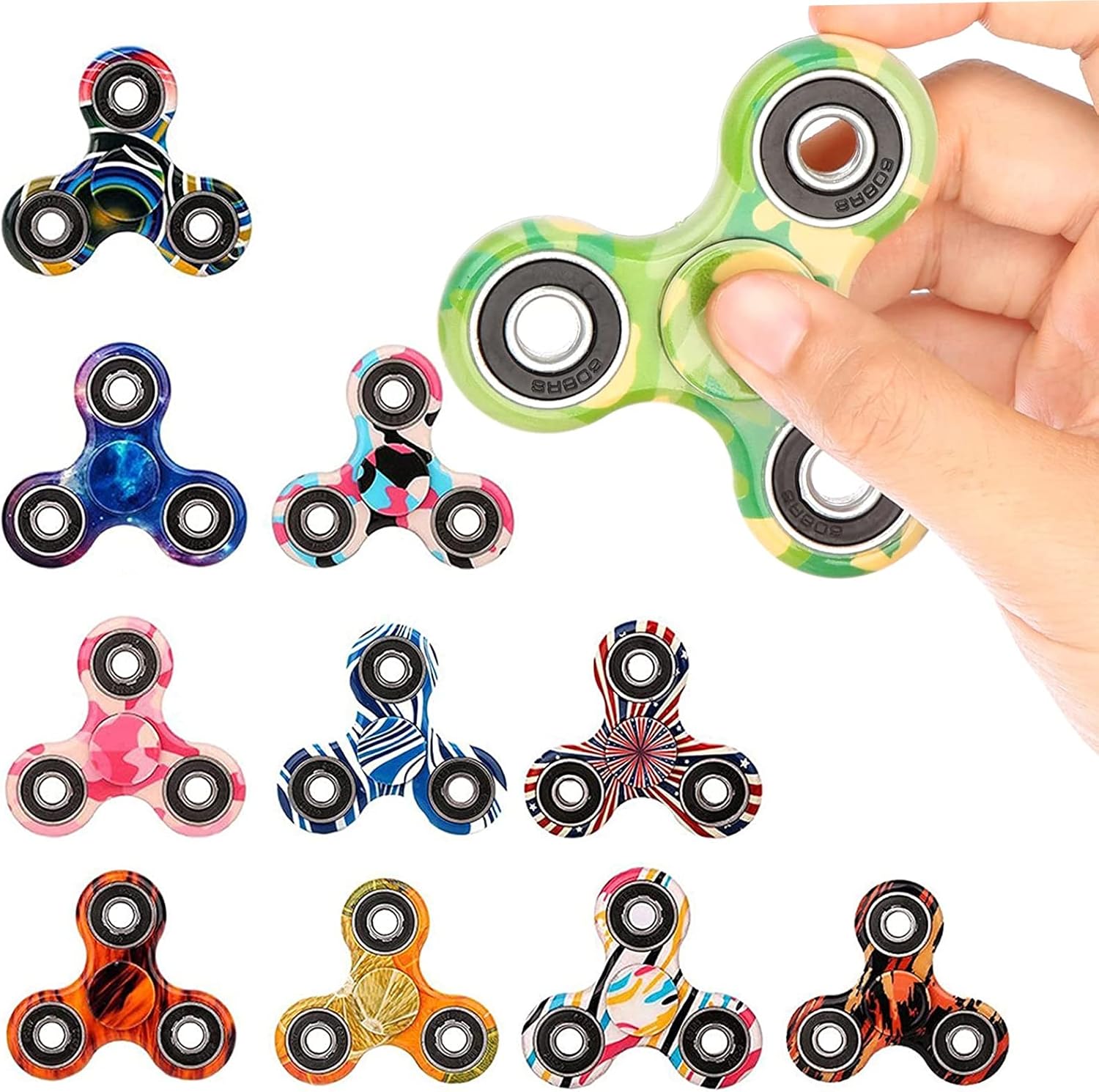 SCIONE 48 Pack Fidget Spinner Goodie Bag, Anxiety Stress Relief Fidget Toy Pack-Hand Spinner Party Favors for Kid Adult, Stocking Stuffer, Easter Basket Stuffers, Classroom Prizes - Image 2