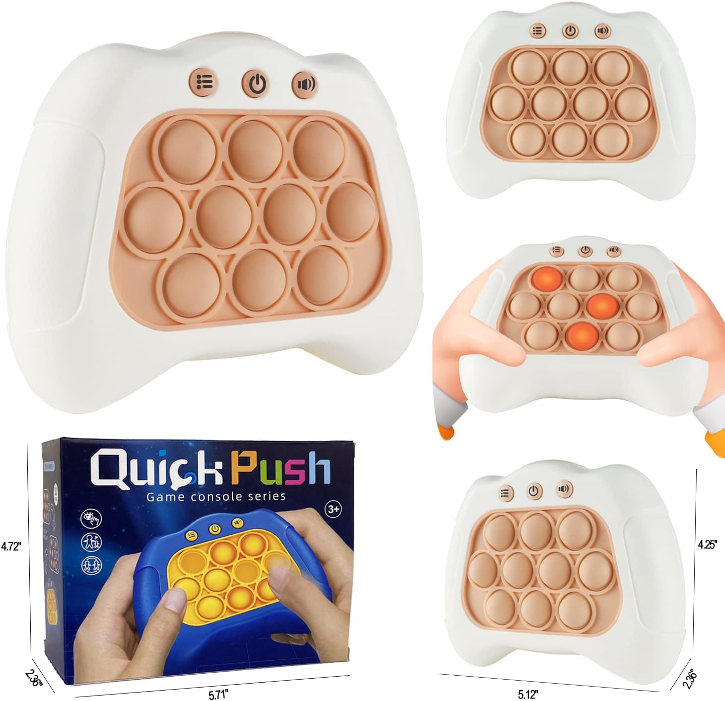 Pop The Target! Handheld Speed Push Game Machine: A Fun Multiplayer Game for Family. Sensory Fidget Toy Christmas Toys Gifts for 6 7 8 9 10 11 12 Years Old Kids Road Trip Car Games Kids White - Image 5