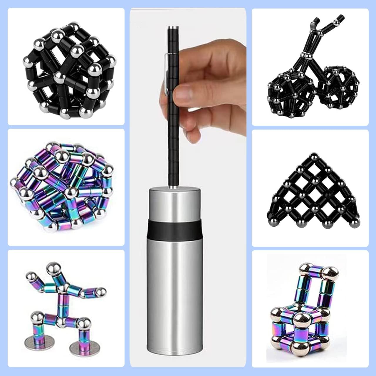 Fidget Pen, Decompression Magnetic Fidget Toy Pen, Magnet Pen Fidget Toy Relieve Pressure Novel Toy Gift for Kids or Friends! (Black) - Image 5