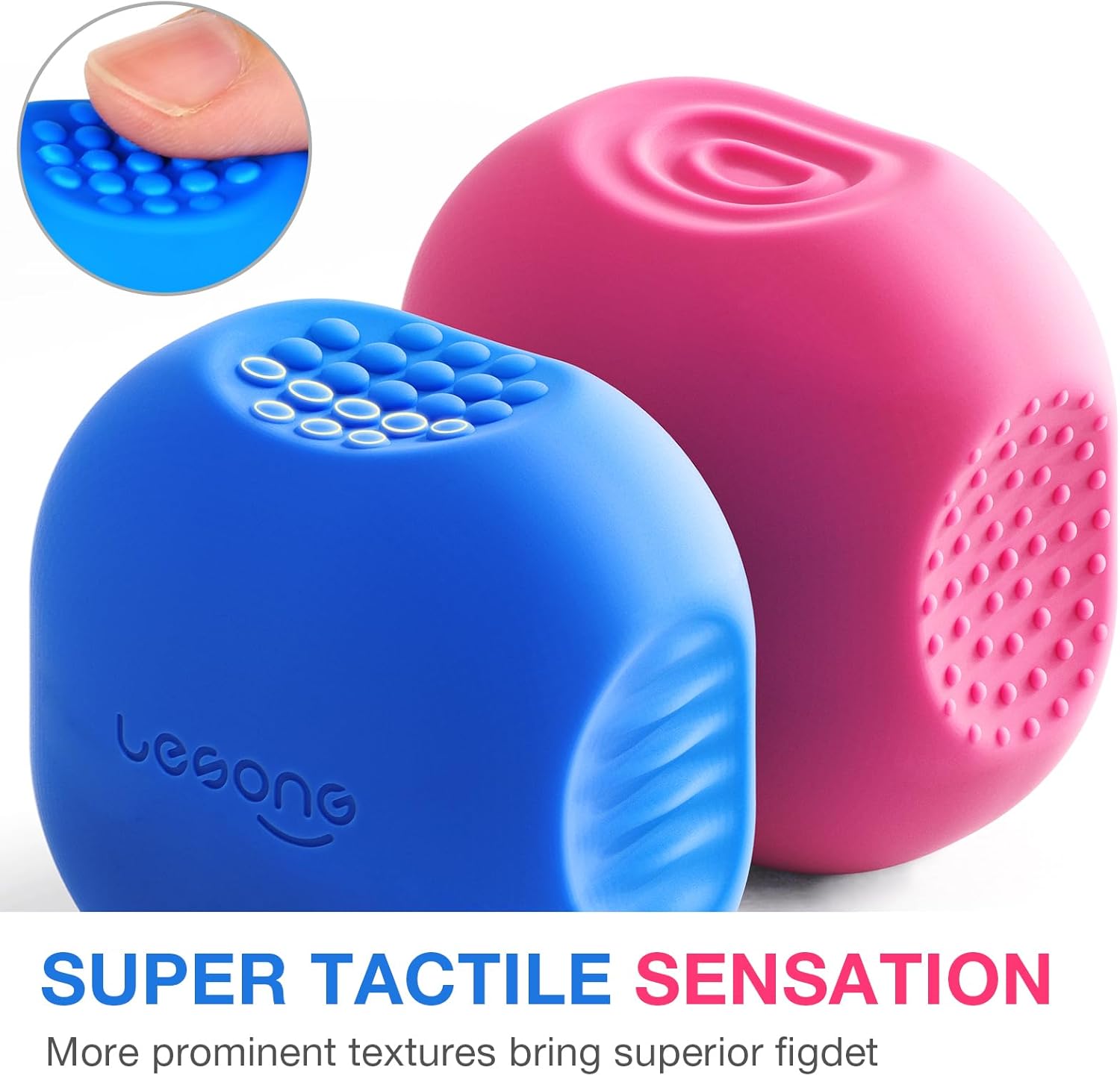 Sensory Fidget Toys for Adults Kids: 2 Pack Textured Fidget Toys for Adults Office Anxiety Relief - Sensory Toys for Kids Autism ADHD - Small Quiet Fidgets for Classroom - Image 4