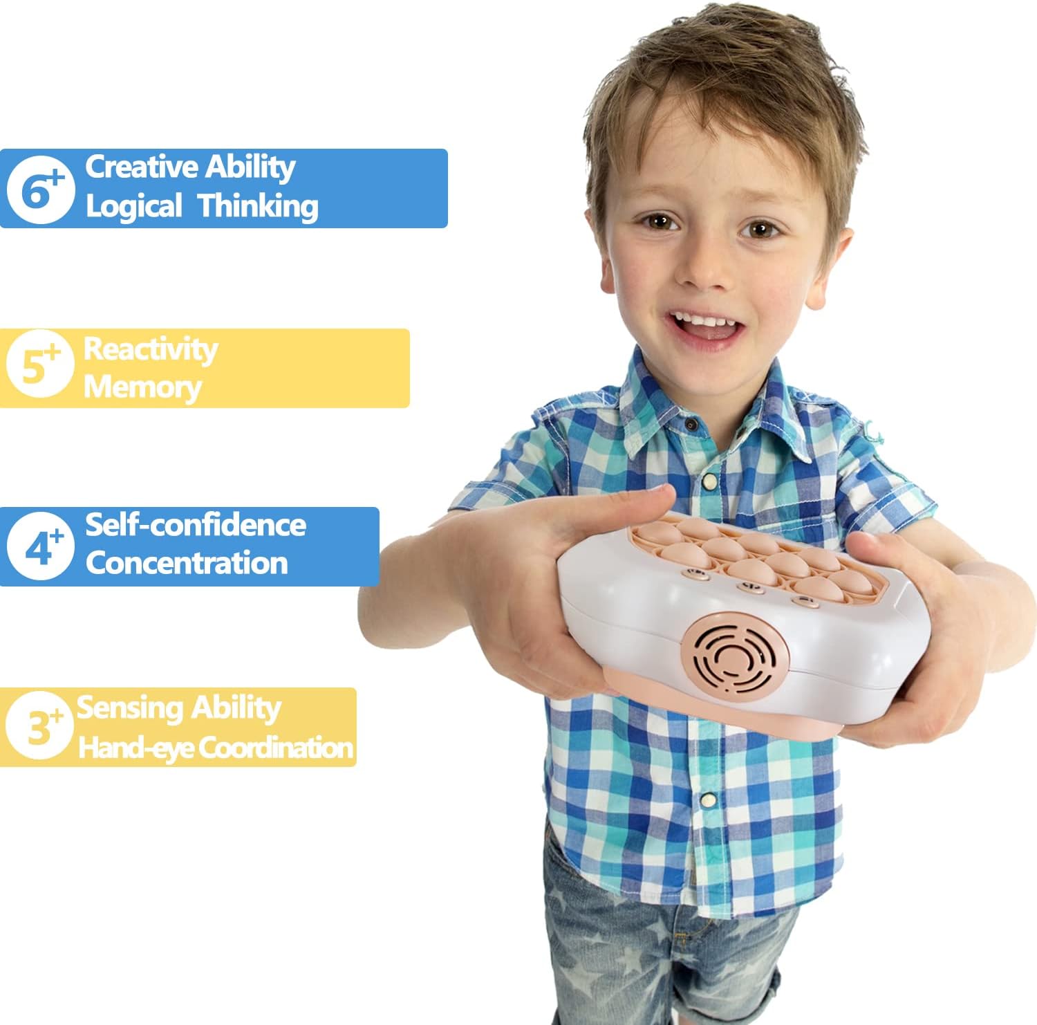 Pop The Target! Handheld Speed Push Game Machine: A Fun Multiplayer Game for Family. Sensory Fidget Toy Christmas Toys Gifts for 6 7 8 9 10 11 12 Years Old Kids Road Trip Car Games Kids White - Image 3