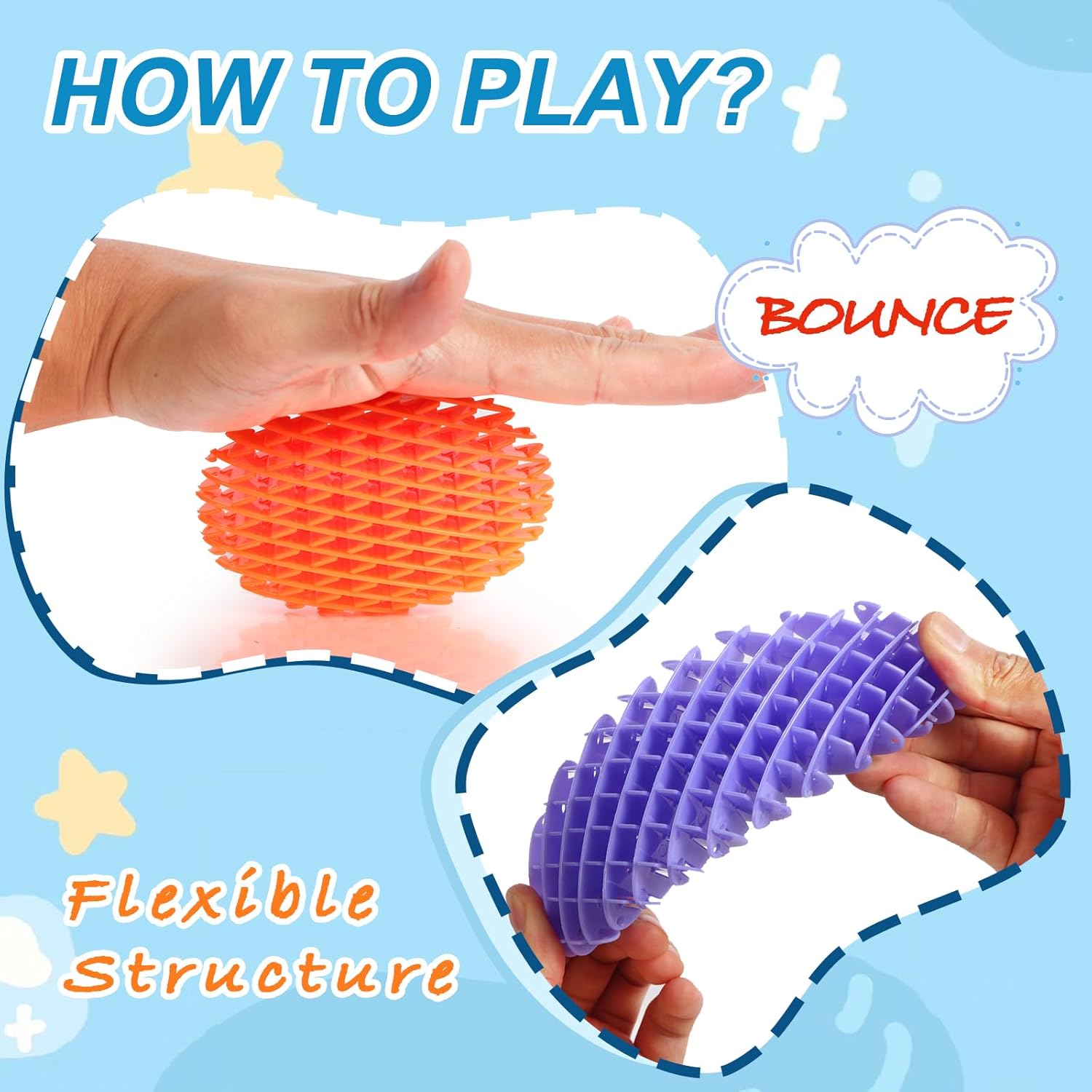 5 Pack Mini Fidget Worm Toys for Kids 8-12, Elastic Mesh Stress Relief Sensory Toy, 3D Bulk Fidgets for Adults Party Favors - Image 6