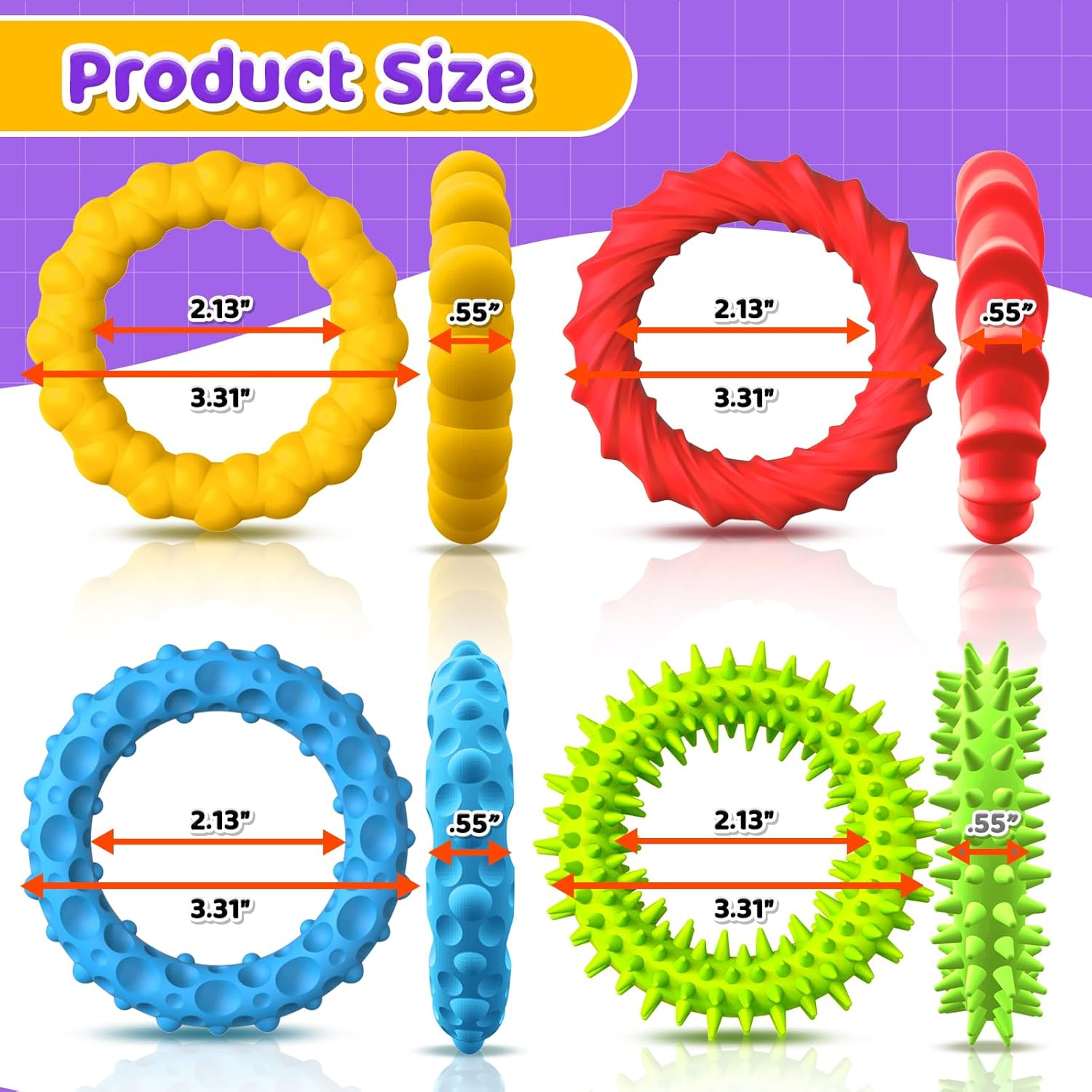 Sensory Fidget Toys for Kids Adults - 4 Pack Stretchy Fidget Bracelet | Texture & Calming Autism Sensory Toys for Special Needs Autistic Children | Calm Down Toy for Toddler Girls Boys - Image 4