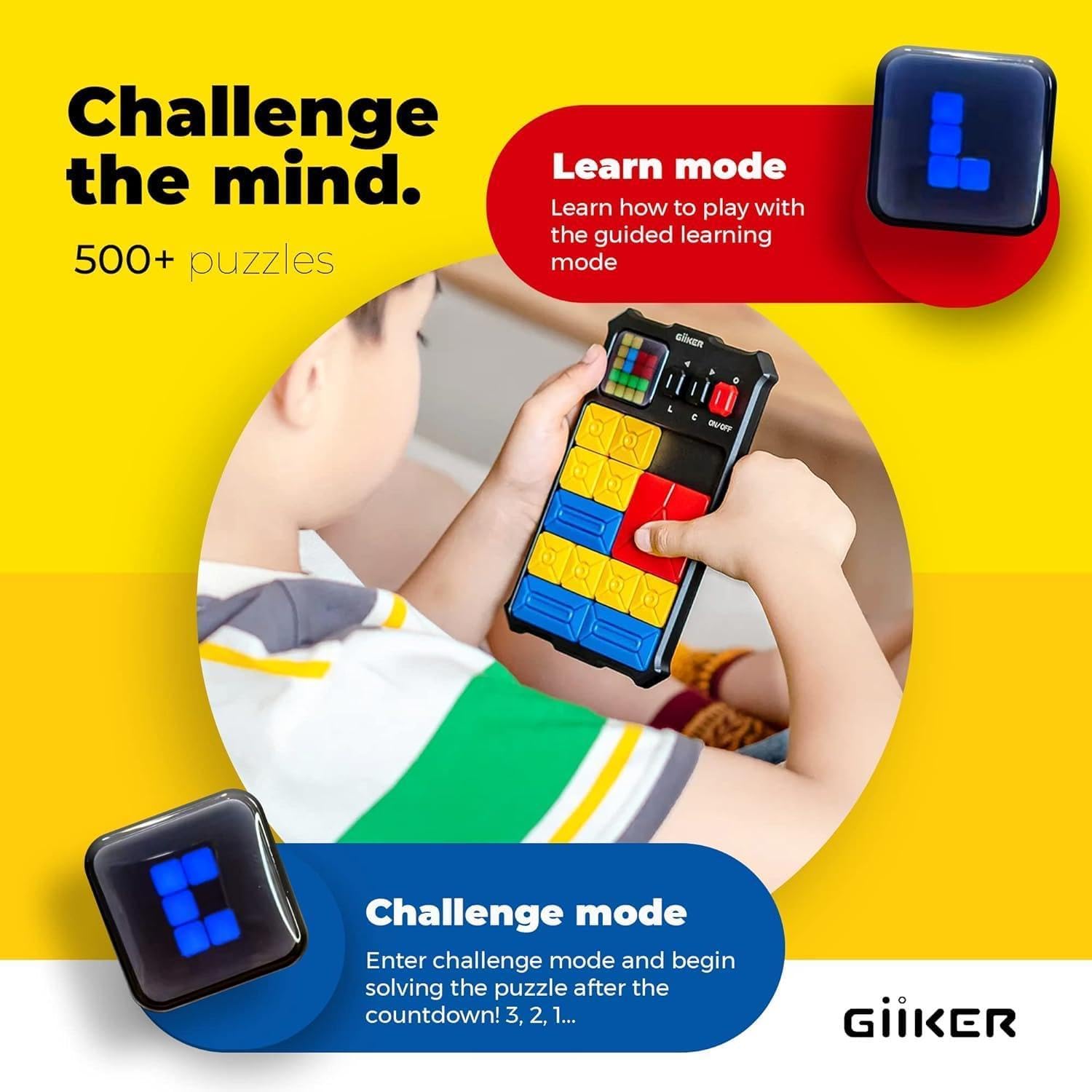 GiiKER Super Slide Puzzle Games, Original 500+ Challenges Brain Teaser Puzzle, Toys for Kids Teens, Travel Games Birthday Gifts Easter Basket Stuffers for Boys Girls, Activities for Road Trips - Image 6