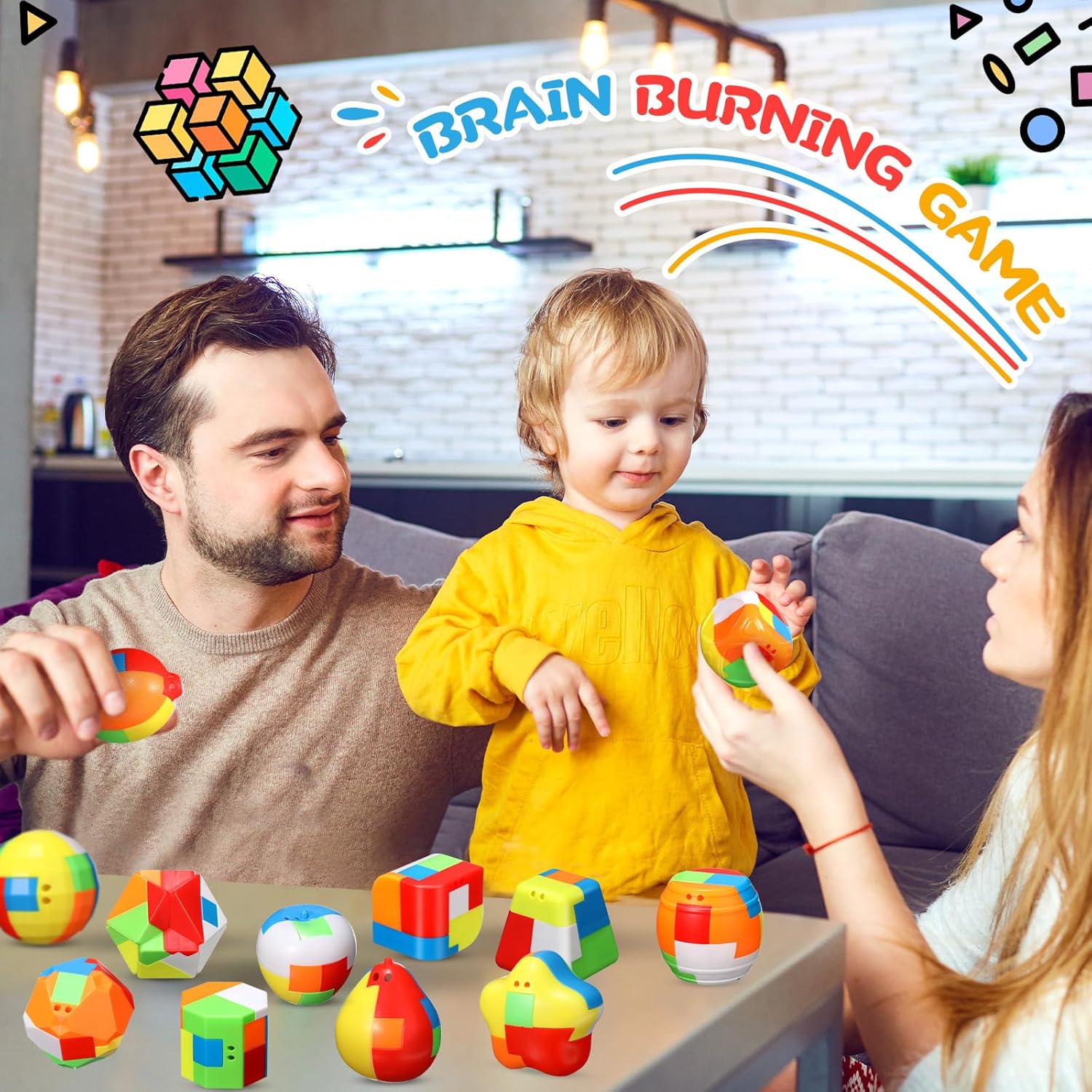 Syhood 24 Pieces Brain Teaser Puzzles for Kids and Adults Mind Game Toys Set,3D Plastic Unlock Interlock Puzzle,Cube,Ball, Barrel,Interlocking Sensory Educational Toys for Mind, IQ, Logic Test - Image 7