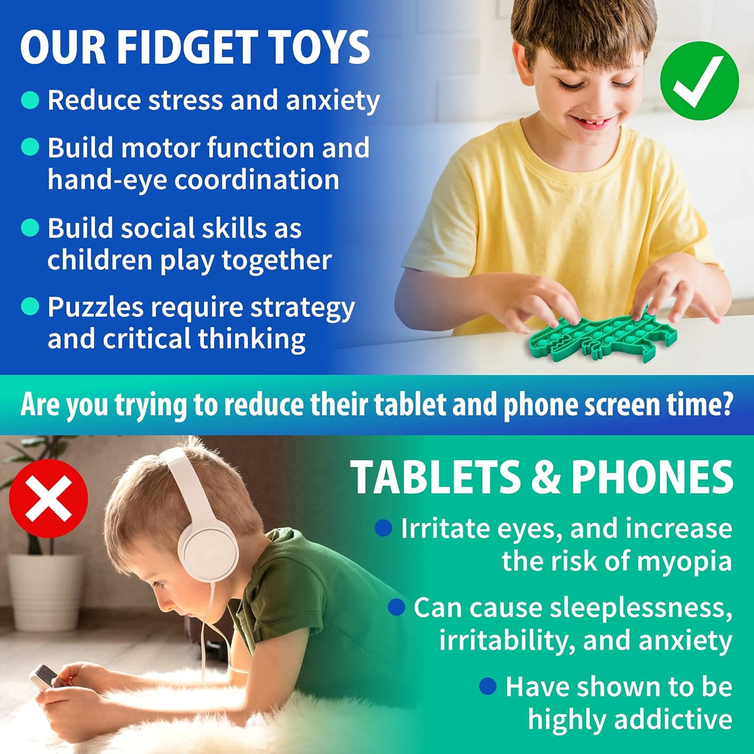 50 Pcs Fidget Toys Pack - Stocking Stuffers for Kids, Gifts for Kids, Party Favors - Adults Stress Relief Sensory Toy - ADHD Toys Bulk for Classroom Treasure Box Prizes - Pop Its - Image 8