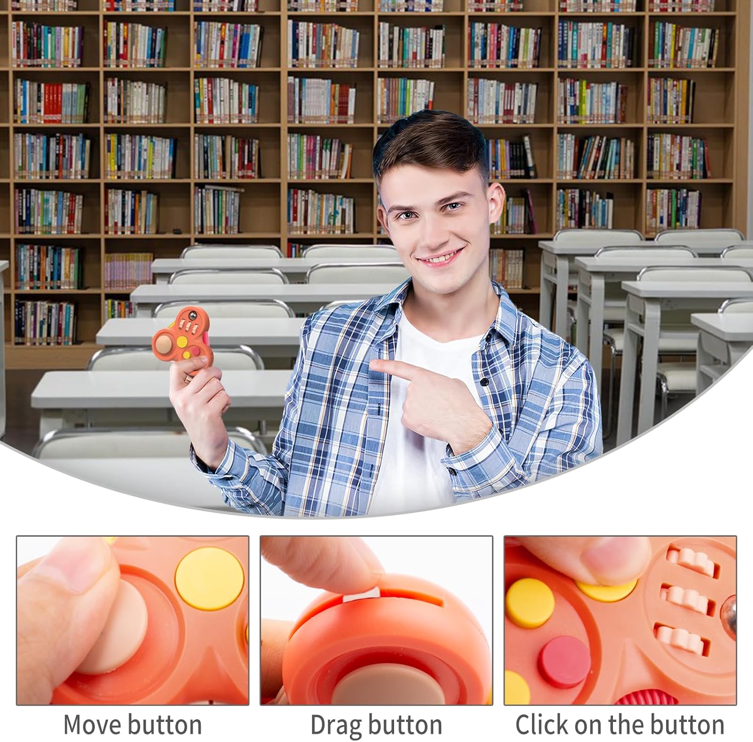 Fidget Toys for Adults,1PCS Fidget Pad Easter Basket Stuffers for Boys Girls,Sensory Toys Stress Relief Cube Clicker Controller,ADHD Autism Fidget Spinner for Office Desk Travel Games - Image 6