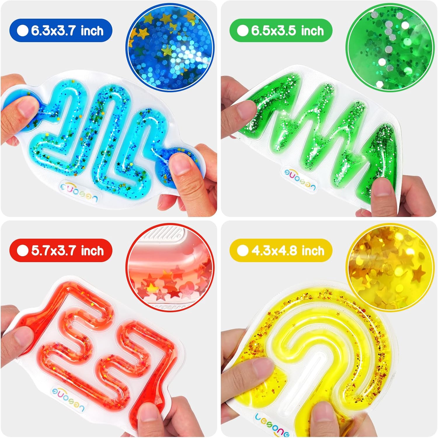 Squishy Sensory Fidget Toys for Kids - Autism Sensory Quiet Fidget for Classroom Students Autistic Children Special Needs, Anxiety Relief for Calm Down, Squeeze Sensory Tube Easter Basket Essentials - Image 4