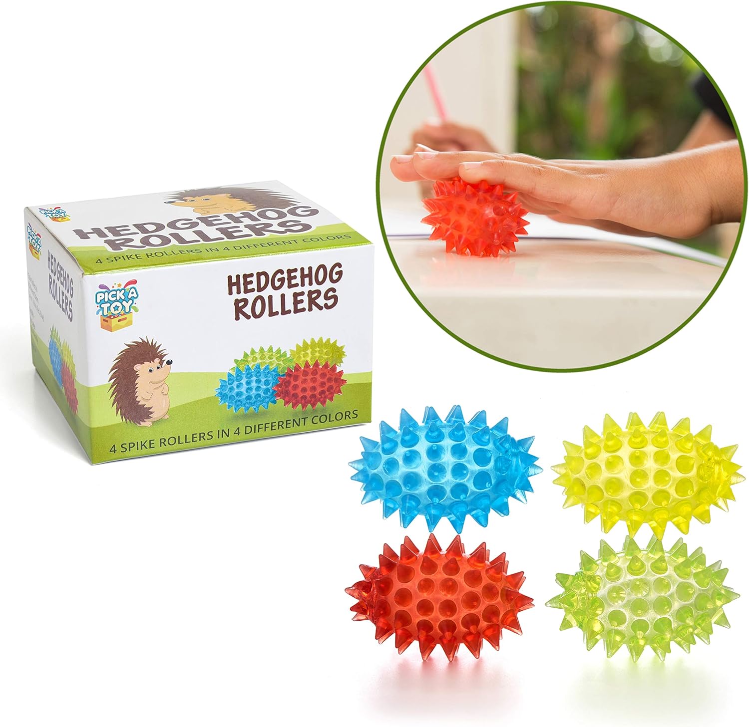 Spiky Balls Stim Toy 4 Pcs Set, Picking Desk Fidgets for Kids & Adults, ADHD Autism, Sensory Fidget Toys for School, Stress Relief and Boost Focus - Image 3