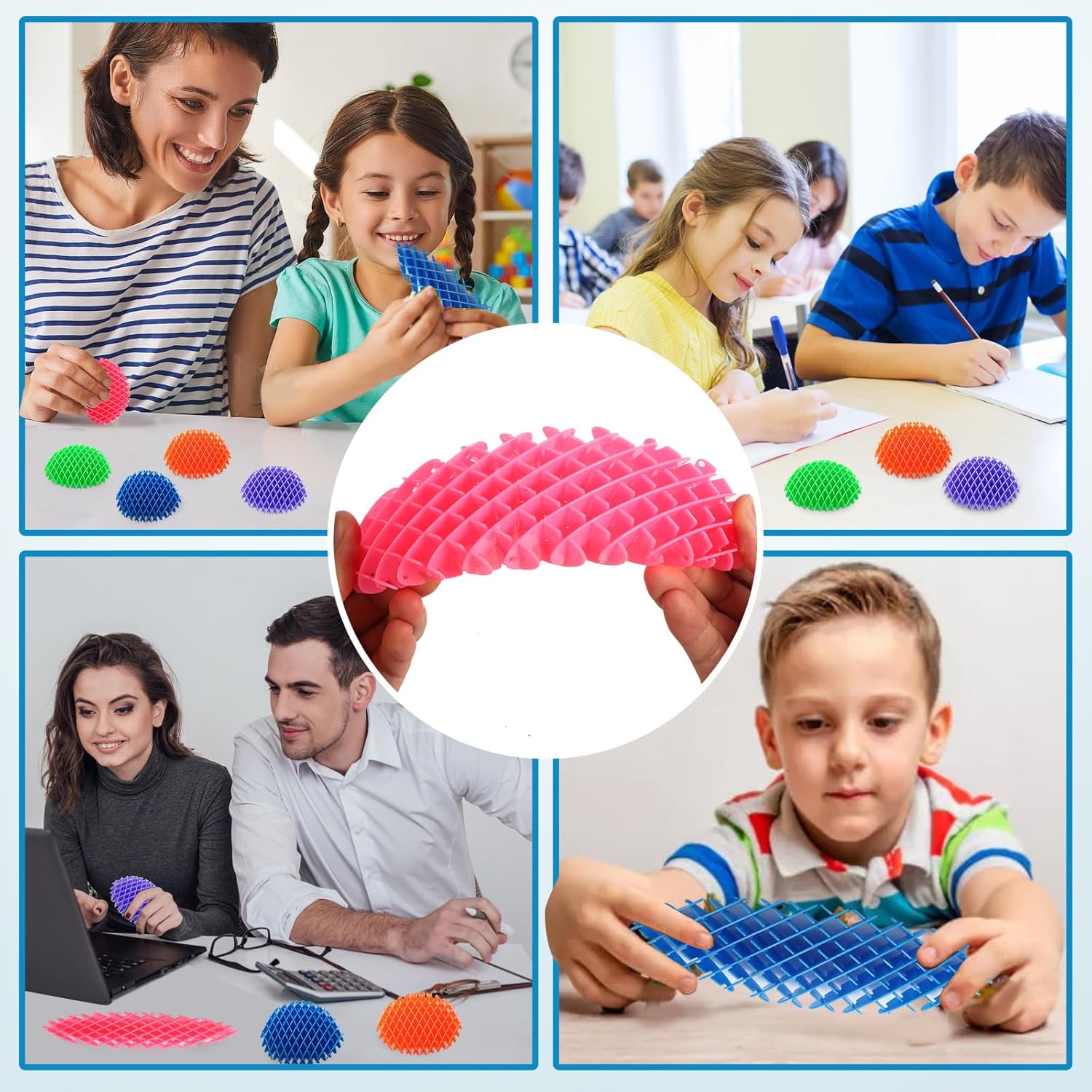 5 Pack Mini Fidget Worm Toys for Kids 8-12, Elastic Mesh Stress Relief Sensory Toy, 3D Bulk Fidgets for Adults Party Favors - Image 7