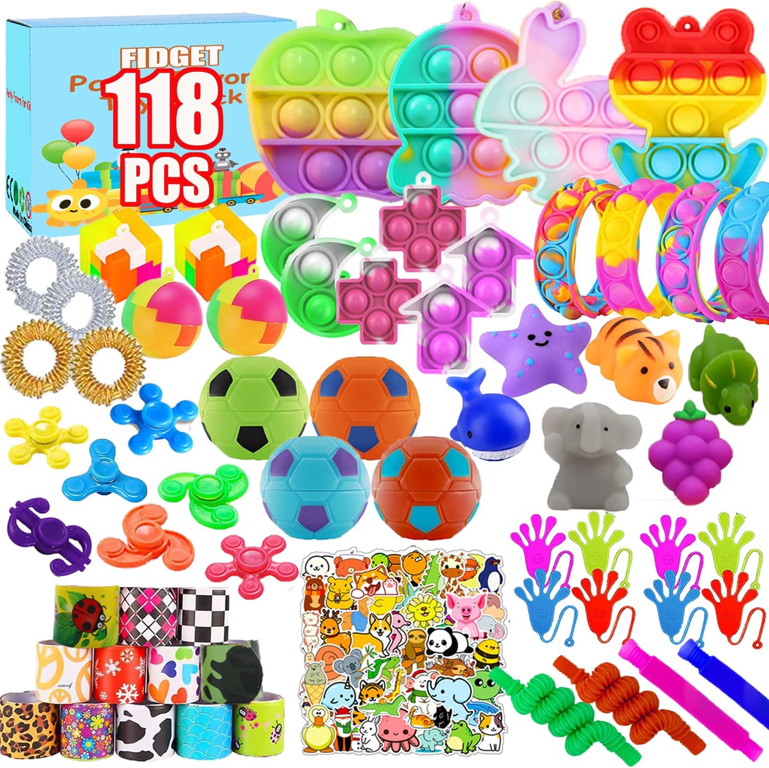 118 Pcs Fidget Toys for Kids, Stress Sensory Toys Pack Party Favors Kids Anxiety Autism ADHD, Treasure Box Classroom Prizes, Pinata Fillers Goodie Bags Stuffers Gift Bag - Image 2