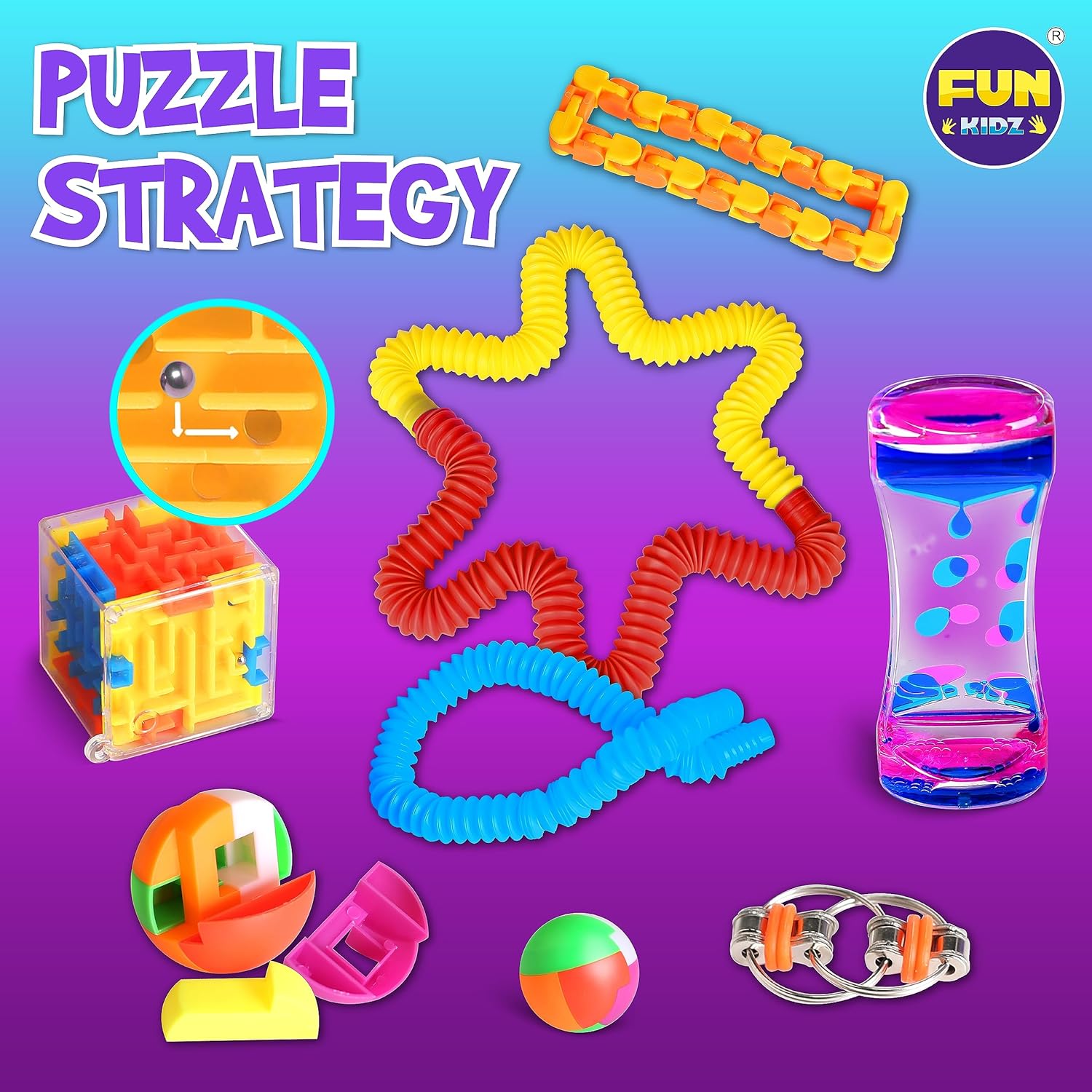 Fidget Pack Box for Boys Girls 4-12, FunKidz Fidget Toys for Kids 5-7 Autistic Sensory Mystery Birthday Gifts in Reusable Portable Treasure Box Nice Party Favors - Image 7