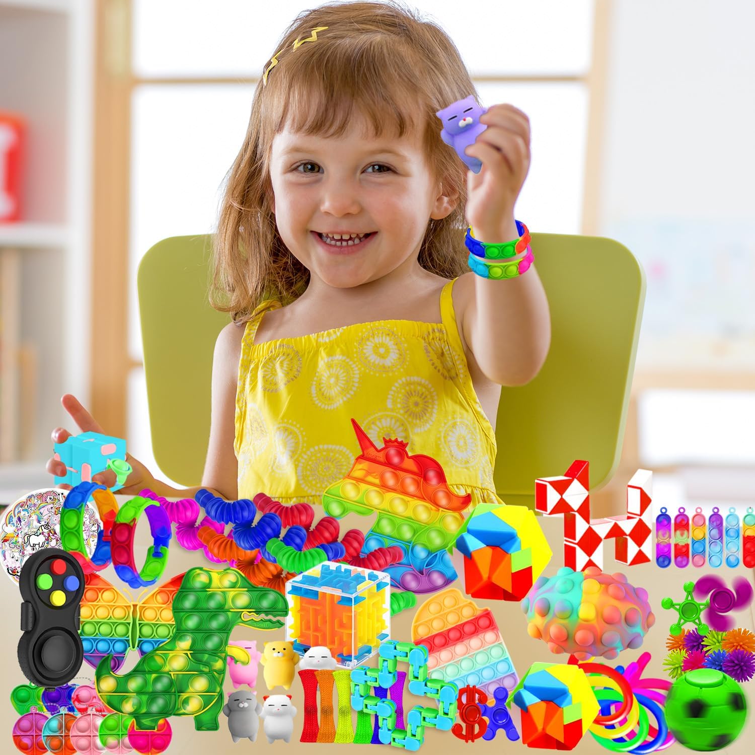 Fidget Toys, 120 Pack Fidgets Set Stocking Stuffers for Kids Party Favors Autism Sensory Toy Bulk Adults Kids Boys Girls Teens Stress Autistic ADHD Anxiety Carnival Treasure Classroom Prizes - Image 7