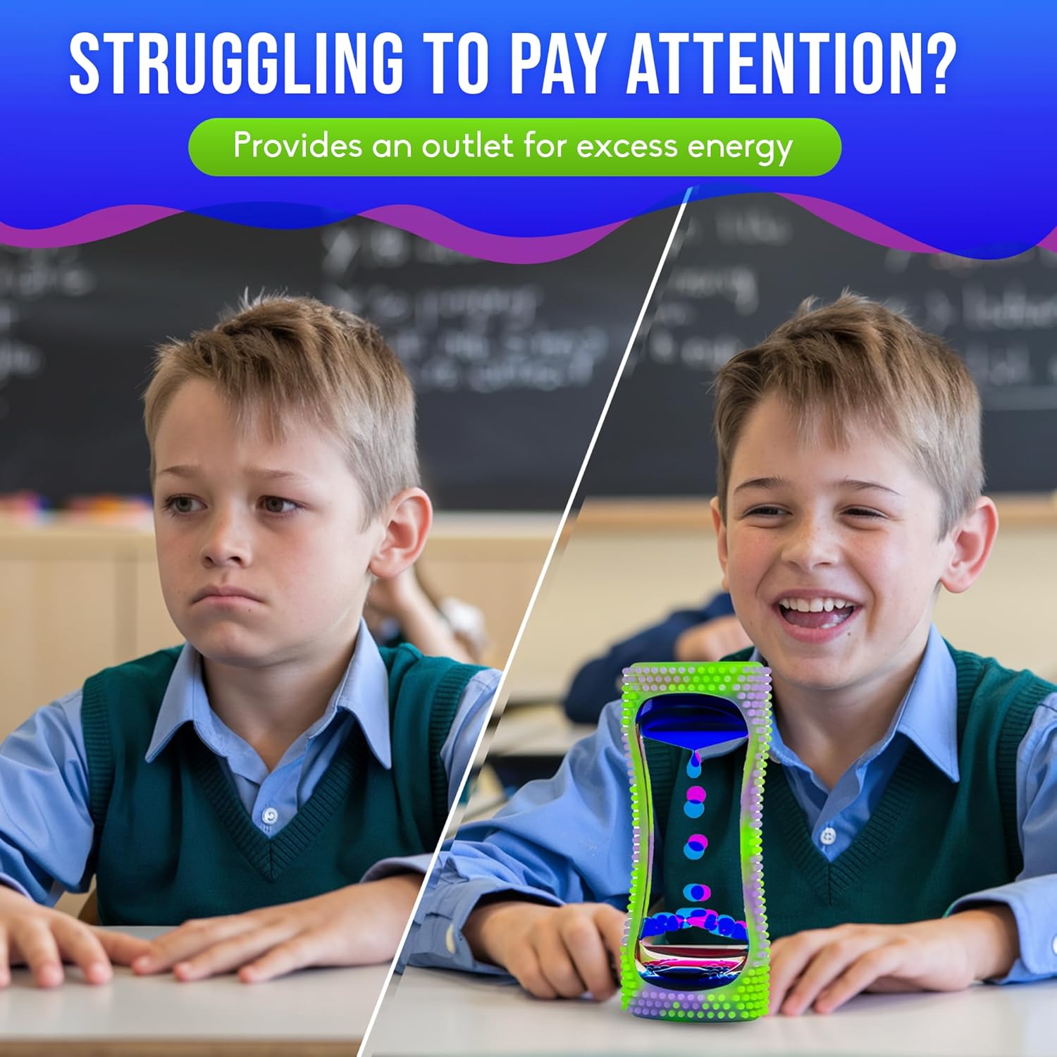 BUNMO Liquid Motion Bubbler Glow-in-The-Dark Sensory Toy for Kids & Adults – Calming Fidget Toy for Focus & Mindfulness, Fidget Relaxation Timer – Colorful Visual Bubble Timer for Desk & Travel - Image 9