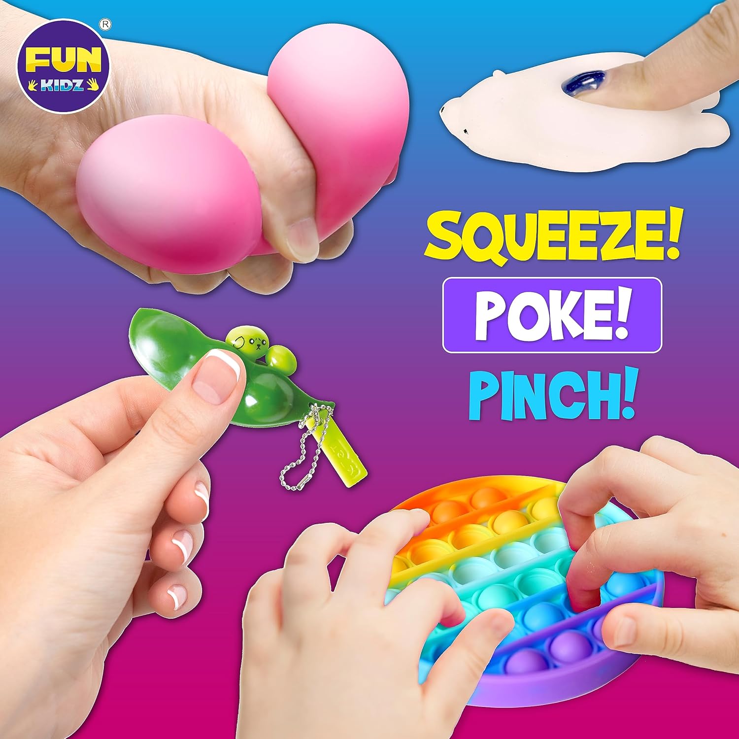 Fidget Pack Box for Boys Girls 4-12, FunKidz Fidget Toys for Kids 5-7 Autistic Sensory Mystery Birthday Gifts in Reusable Portable Treasure Box Nice Party Favors - Image 3