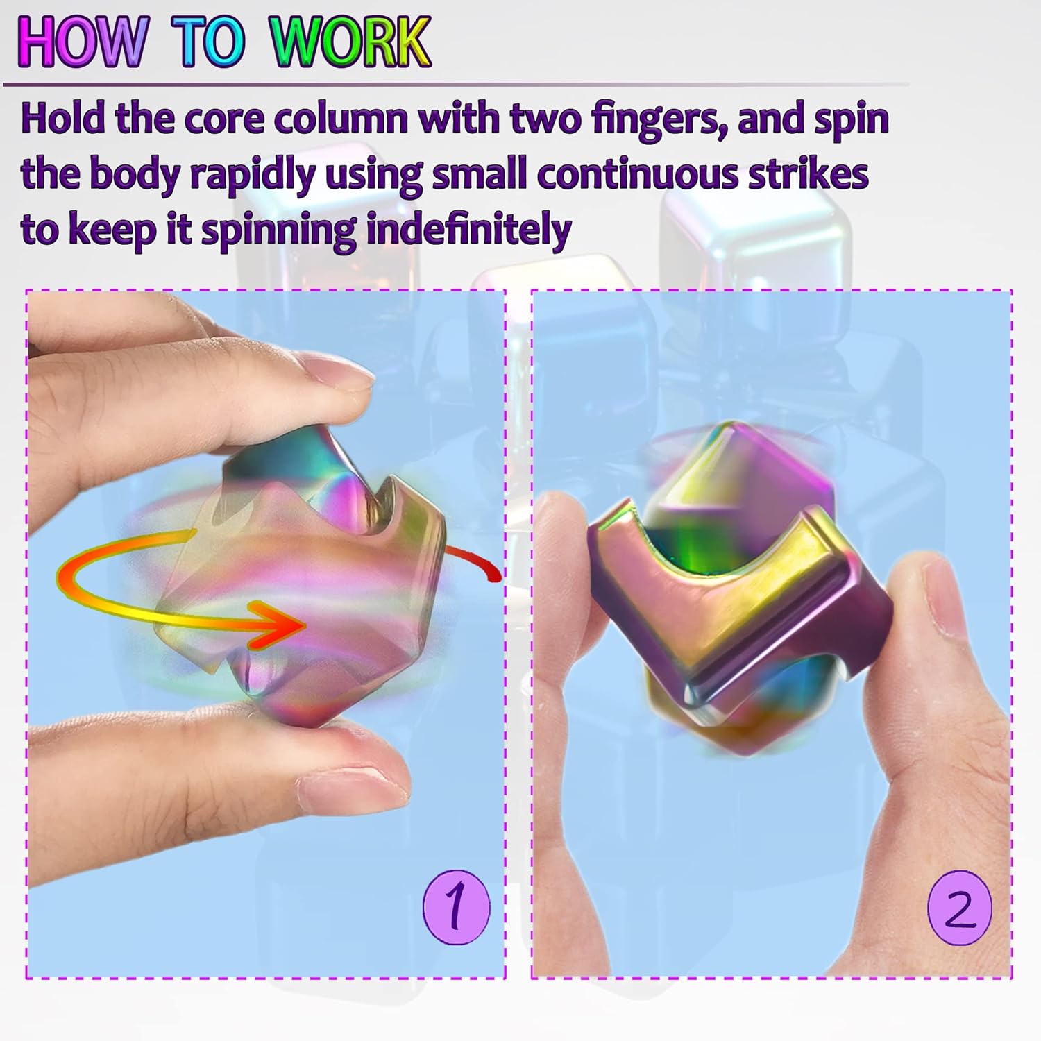 Fidget Spinner Toys Cube Adults, Easter Basket Stuffers for Teens Metal Cool Stuff Desk Gadgets Office Toys Small Anxiety Figette Sensory Toy ADHD Tool Fingears Figet Stress Valentine Gift for Boys - Image 6