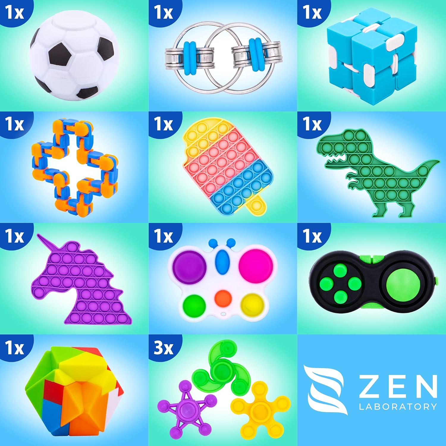 50 Pcs Fidget Toys Pack - Stocking Stuffers for Kids, Gifts for Kids, Party Favors - Adults Stress Relief Sensory Toy - ADHD Toys Bulk for Classroom Treasure Box Prizes - Pop Its - Image 3
