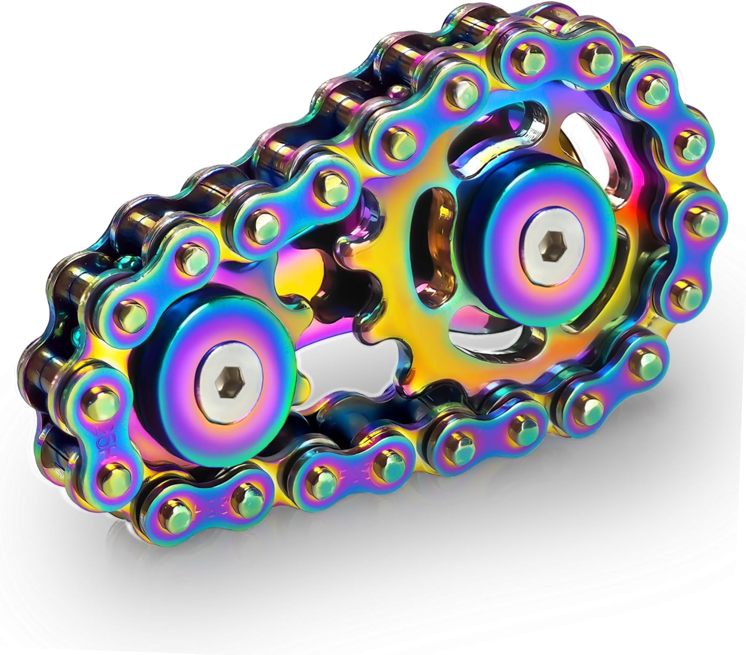 Metal Fidget Spinner Toys for Adults Figette Bike Chain Roller for Teens Cool Gadgets ADHD Anti Anxiety Stress Relief Items Figet Autism Desk Offices EDC Sensory Gift for Boy Men - Image 2
