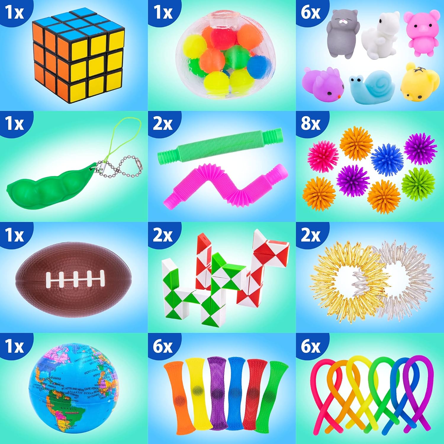 50 Pcs Fidget Toys Pack - Stocking Stuffers for Kids, Gifts for Kids, Party Favors - Adults Stress Relief Sensory Toy - ADHD Toys Bulk for Classroom Treasure Box Prizes - Pop Its - Image 4