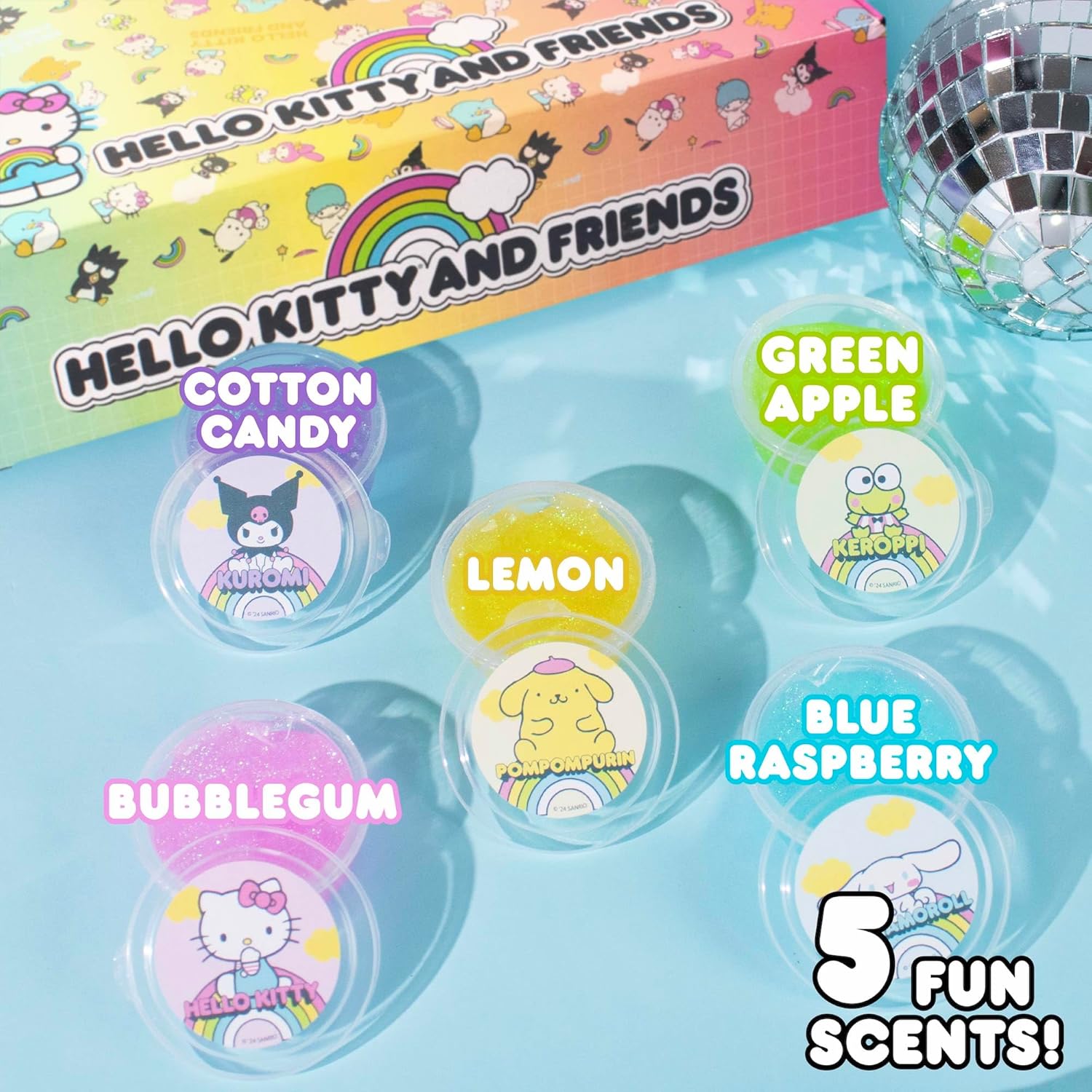 Hello Kitty Ultimate Slime Set, 25-Pack Scented Glitter Slimes, Party Favors for Kids 8-12, Slime Bulk, Mini Slime, Sanrio Stuff - Image 5