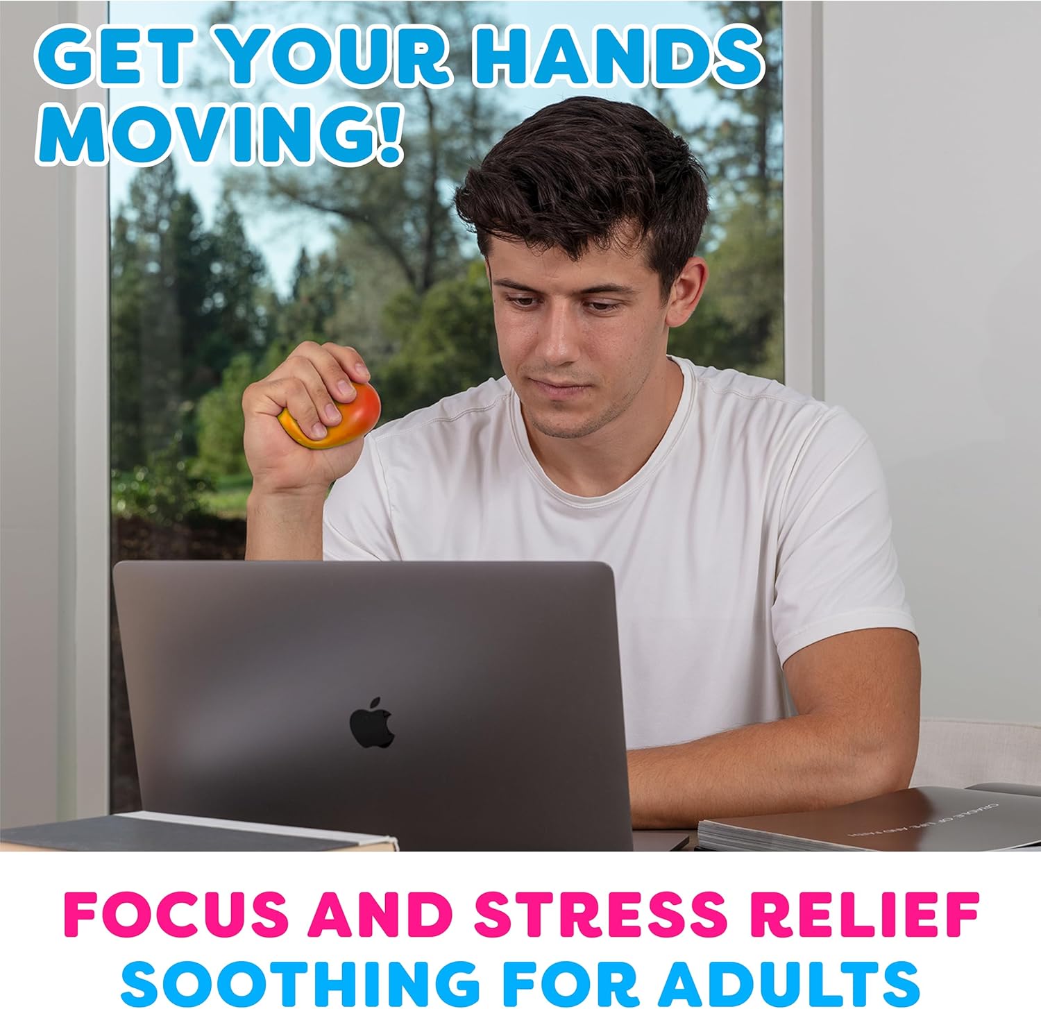 Power Your Fun Arggh Mini Stress Balls for Adults and Kids - 3pk Squishy Stress Balls, Color Changing Resistance Fidget Toys, Sensory Stress Relief Squeeze Toys Squishy Toy (Yellow, Pink, Blue) - Image 4