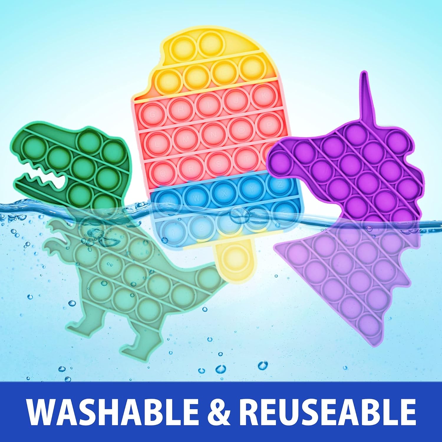 50 Pcs Fidget Toys Pack - Stocking Stuffers for Kids, Gifts for Kids, Party Favors - Adults Stress Relief Sensory Toy - ADHD Toys Bulk for Classroom Treasure Box Prizes - Pop Its - Image 5