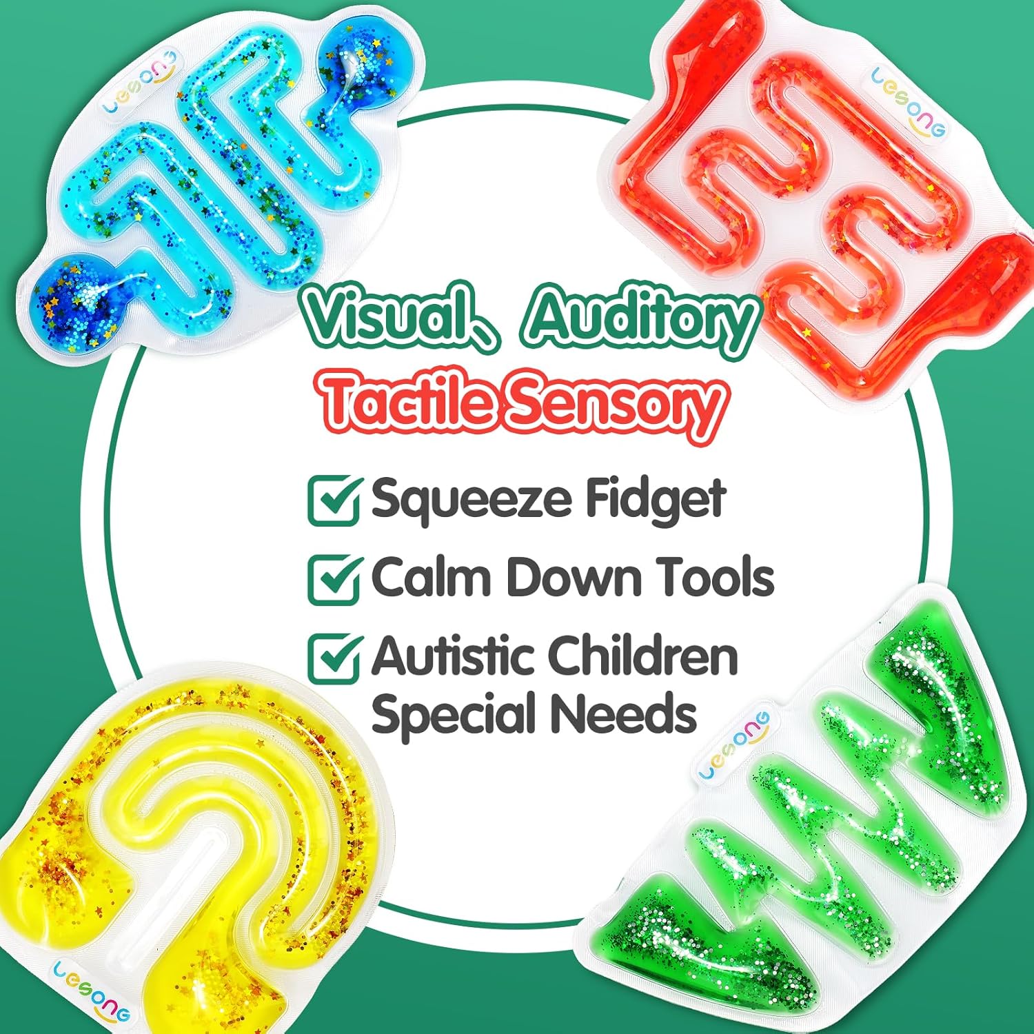 Squishy Sensory Fidget Toys for Kids - Autism Sensory Quiet Fidget for Classroom Students Autistic Children Special Needs, Anxiety Relief for Calm Down, Squeeze Sensory Tube Easter Basket Essentials - Image 5