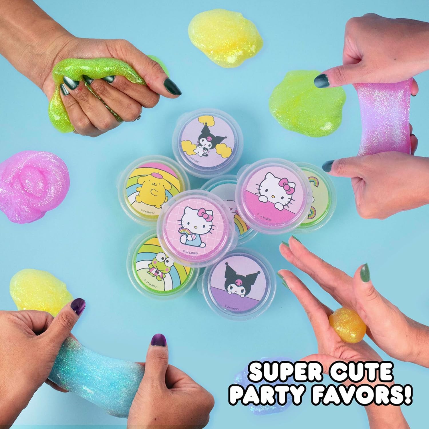 Hello Kitty Ultimate Slime Set, 25-Pack Scented Glitter Slimes, Party Favors for Kids 8-12, Slime Bulk, Mini Slime, Sanrio Stuff - Image 6