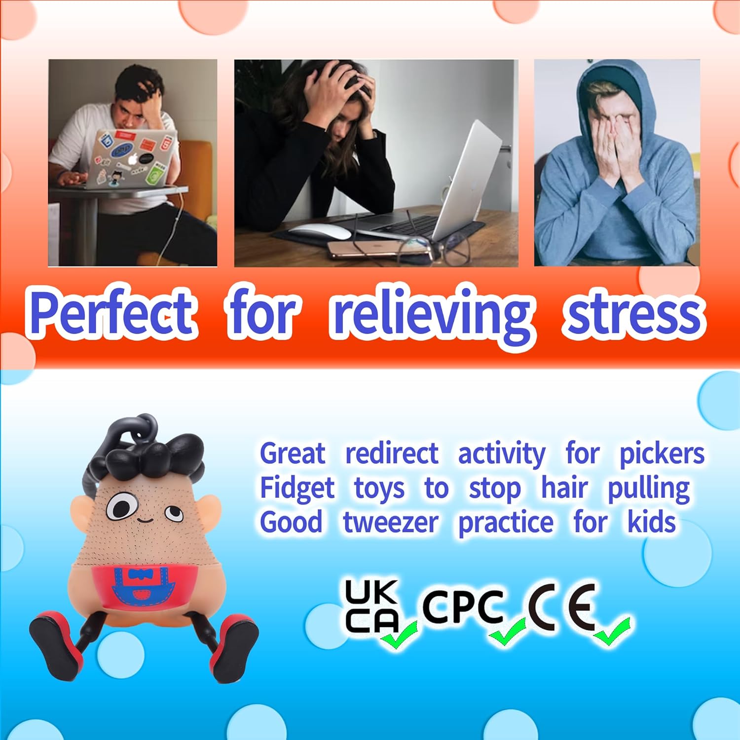 HanHan Skin Picking Fidget Toys Picking for Trichotillomania Hair Pulling Anxiety Funny ,ADHD Autism,Sensory Fidget Toys for School,Stress Relief and Boost Focus - Image 4