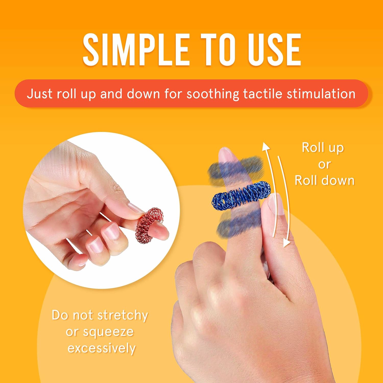 BunMo Spiky Sensory Fidget Rings for Adults & Teens | 3-Pack Fidgets for Adults in Vibrant Colors | Lightweight Picking Fidget | Perfect Sensory Fidget Toy for Adults and Teens 14+ - Image 8