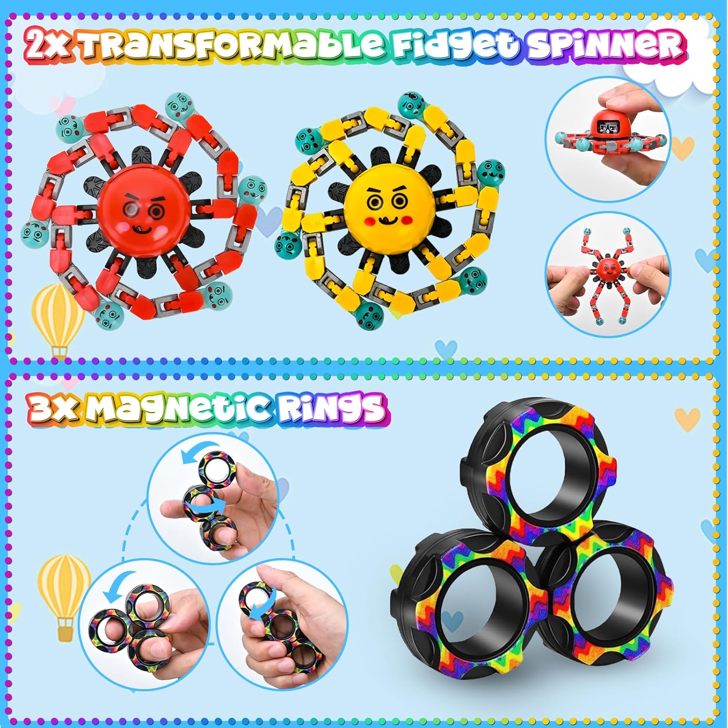 15 Pack Fidget Toys Bulk for Adults Kids, Figette Classroom Must Have Special Treasure Prize Box Tool Calm Down Quiet Sensory Autism ADHD Stress Anxiety Autistic School Gift Set Stocking Stuffer Kids - Image 3