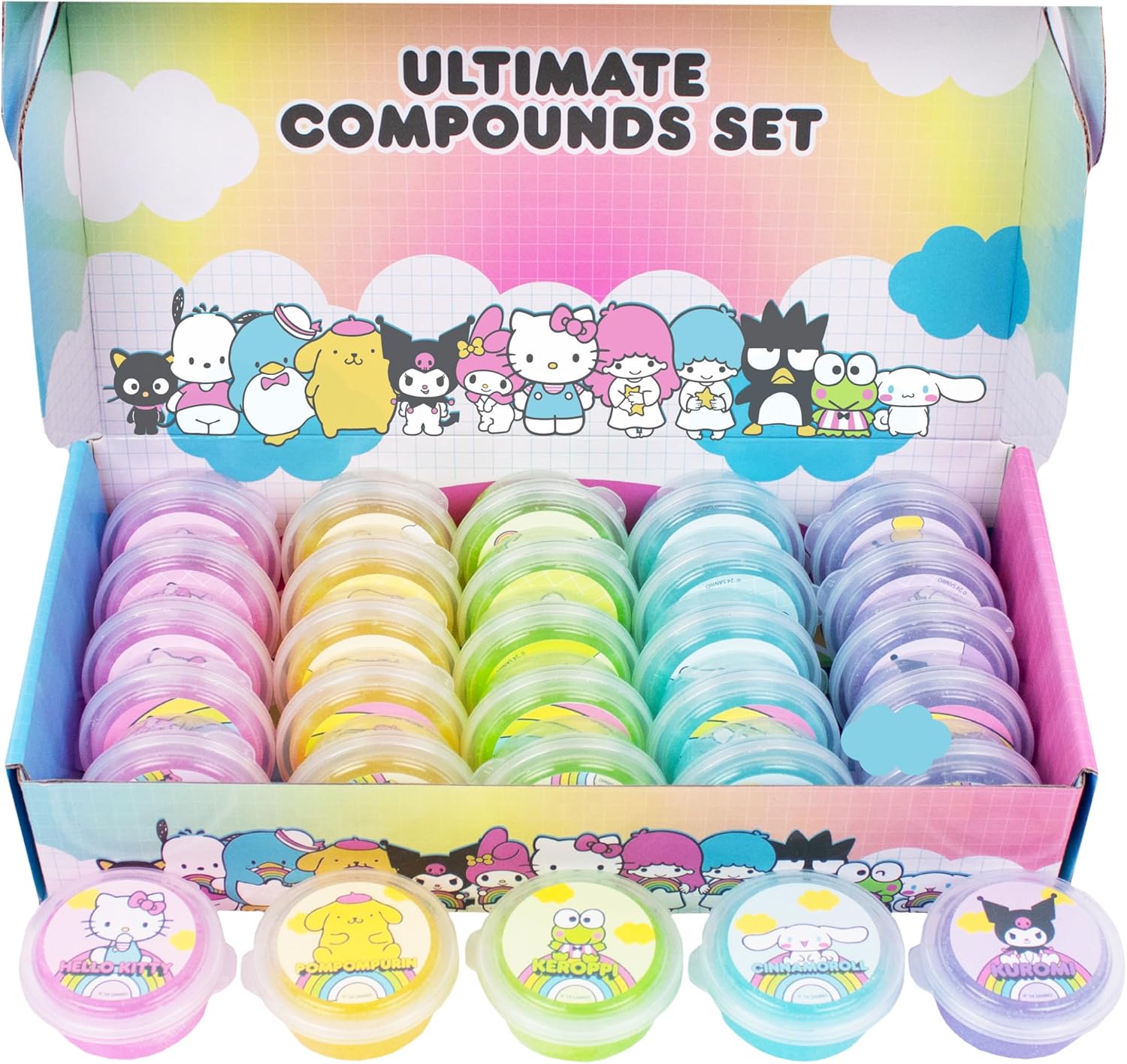 Hello Kitty Ultimate Slime Set, 25-Pack Scented Glitter Slimes, Party Favors for Kids 8-12, Slime Bulk, Mini Slime, Sanrio Stuff - Image 2