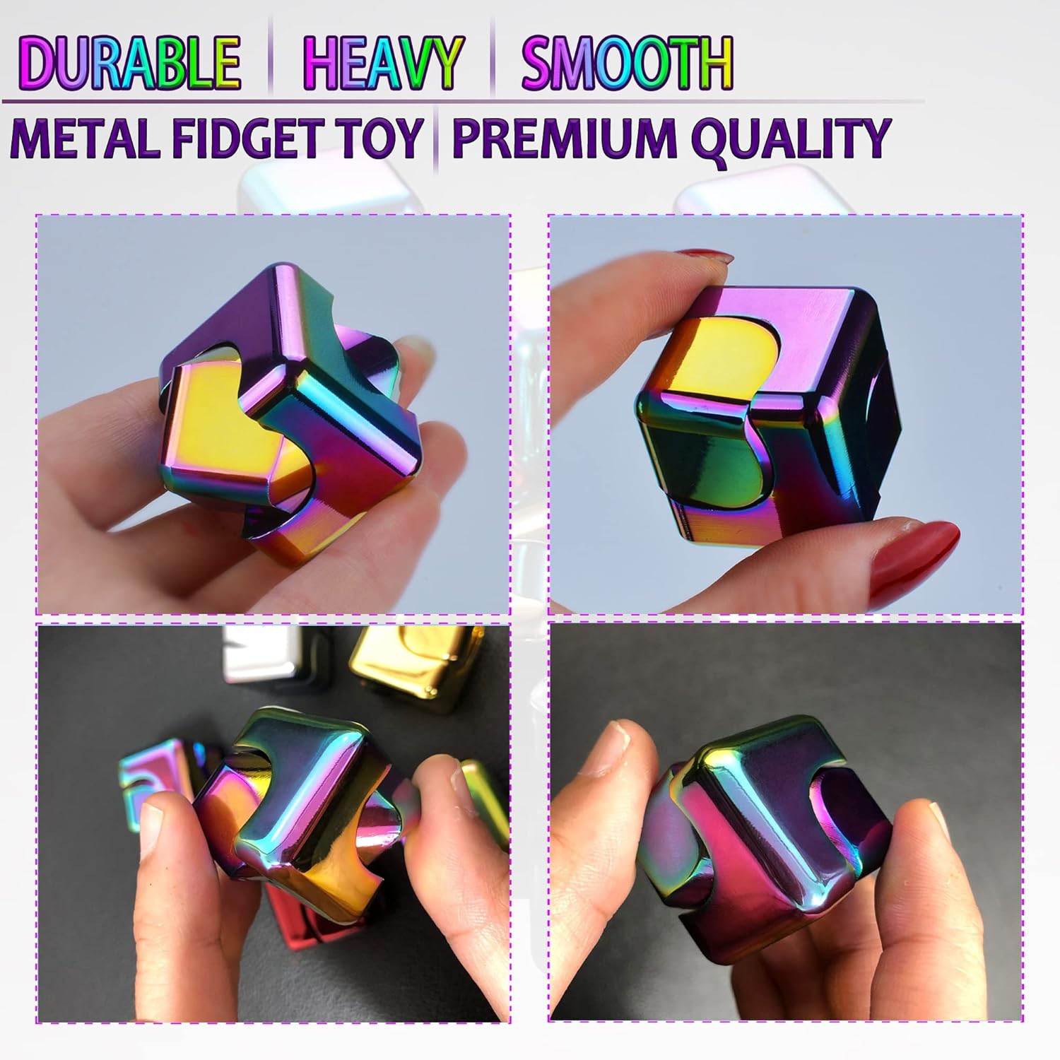 Fidget Spinner Toys Cube Adults, Easter Basket Stuffers for Teens Metal Cool Stuff Desk Gadgets Office Toys Small Anxiety Figette Sensory Toy ADHD Tool Fingears Figet Stress Valentine Gift for Boys - Image 4