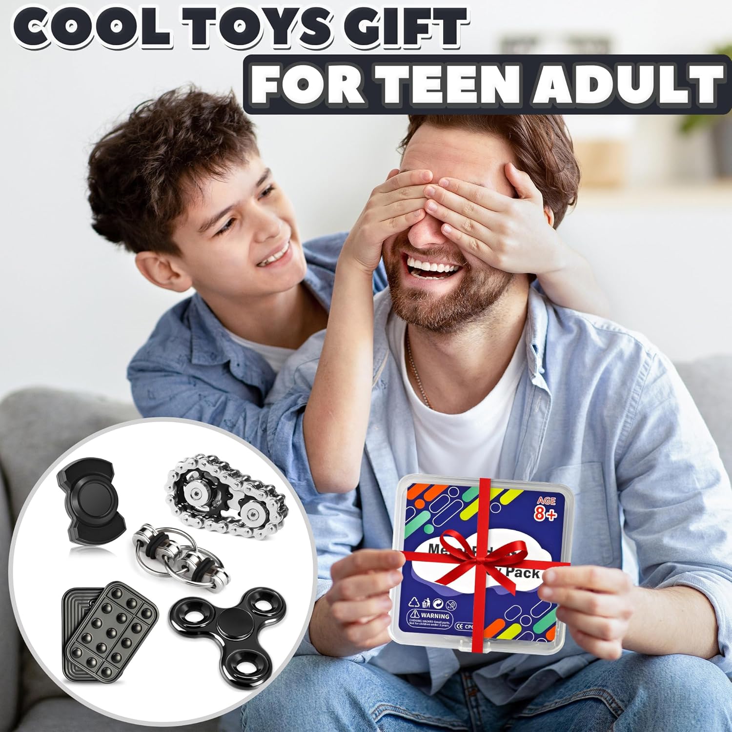 5 Pcs Fidget Toys Adults & Teen Metal Fidgets Spinner Magnetic Slider Cool Gadgets Office Desk Toy Stress Relief Sensory Items for Autism ADHD Anxiety Stocking Stuffers for Adult Men Teen Gift - Image 7