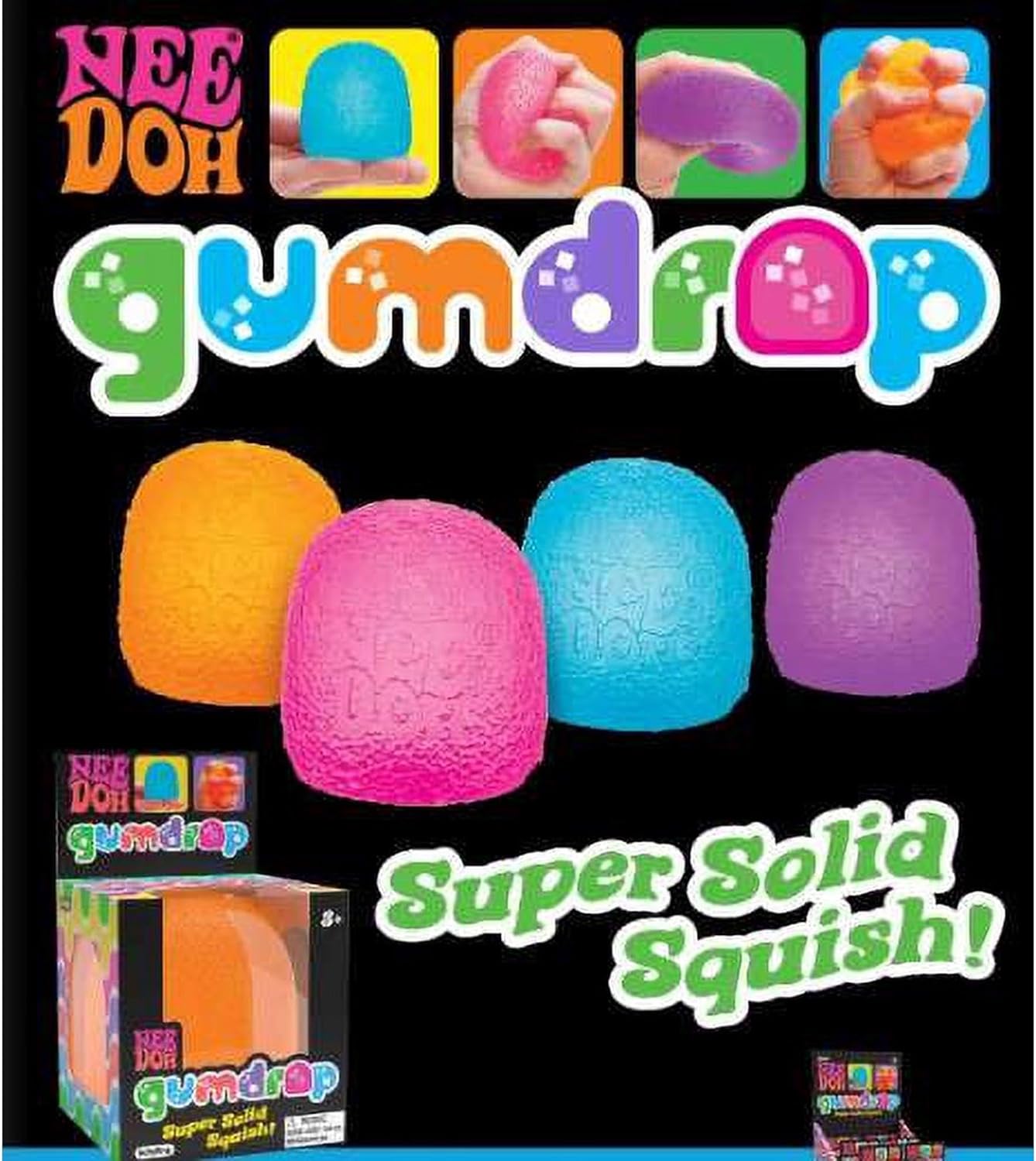 Schylling NeeDoh Gumdrop Textured Sensory Fidget Toy Colors May Vary (3 Pack) - Image 4
