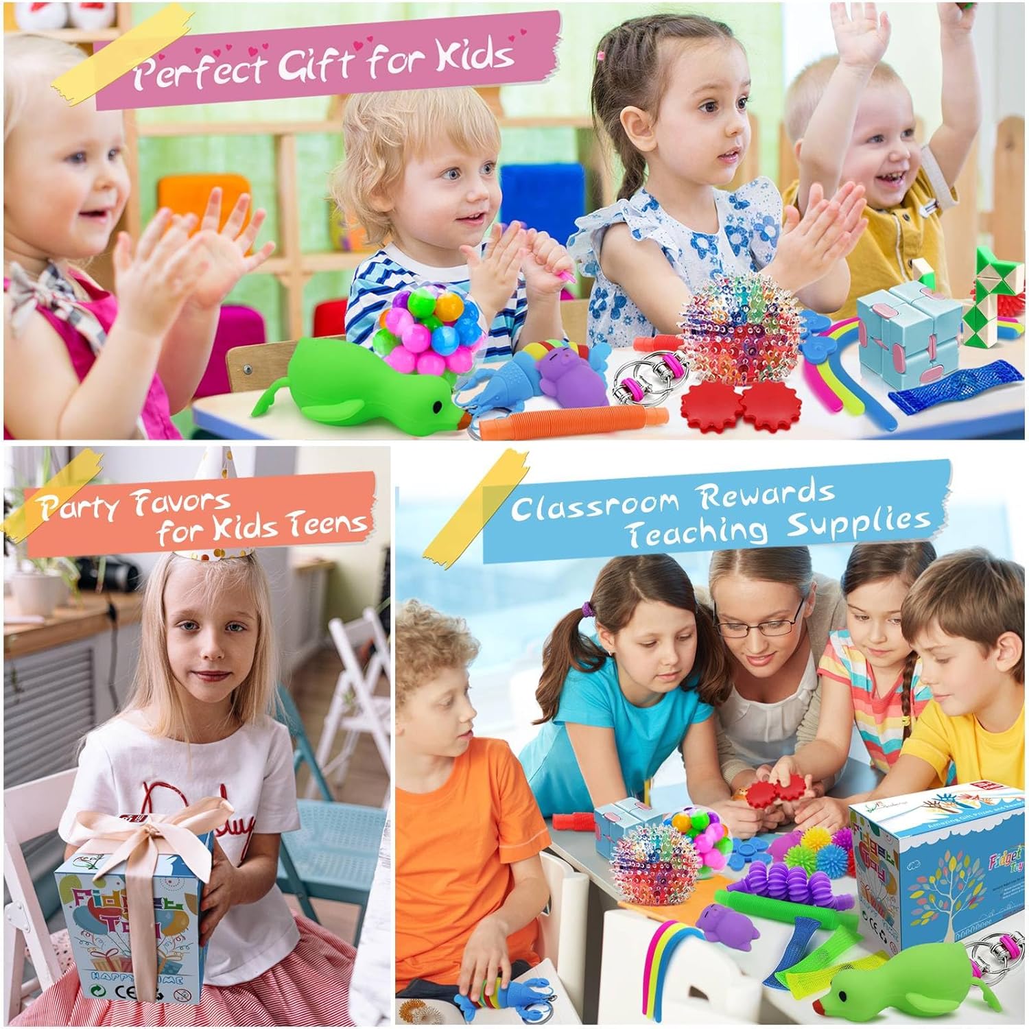 34 Pcs Fidget Toys, Stress Relief Fidget Sensory Toys for Kids Adults Boys Girls ADHD OCD Anxiety Autism, Treasure Box Prizes Classroom Rewards Party Favors Carnival Prizes Goodie Bag Stuffers Gifts - Image 6