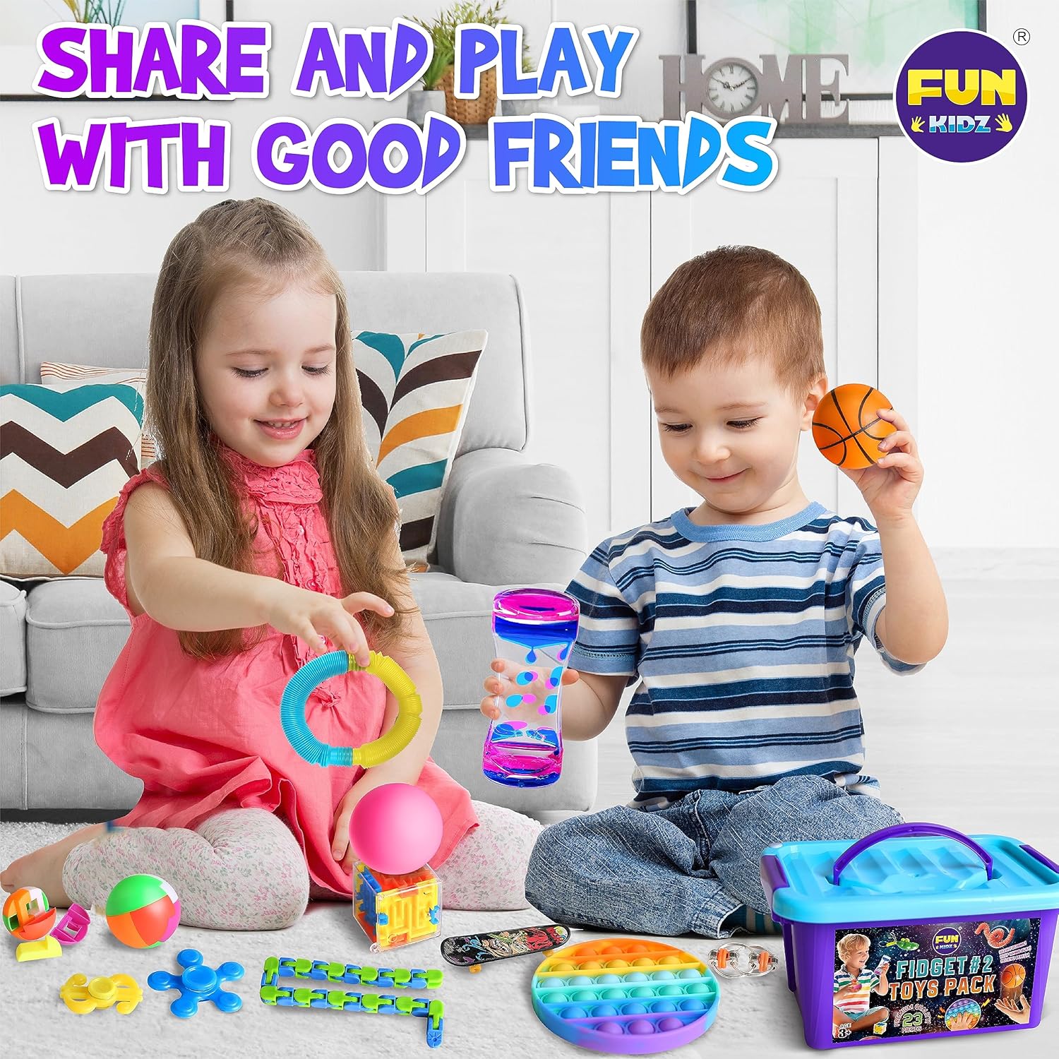 Fidget Pack Box for Boys Girls 4-12, FunKidz Fidget Toys for Kids 5-7 Autistic Sensory Mystery Birthday Gifts in Reusable Portable Treasure Box Nice Party Favors - Image 8