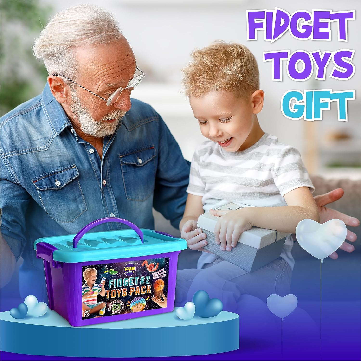 Fidget Pack Box for Boys Girls 4-12, FunKidz Fidget Toys for Kids 5-7 Autistic Sensory Mystery Birthday Gifts in Reusable Portable Treasure Box Nice Party Favors - Image 6