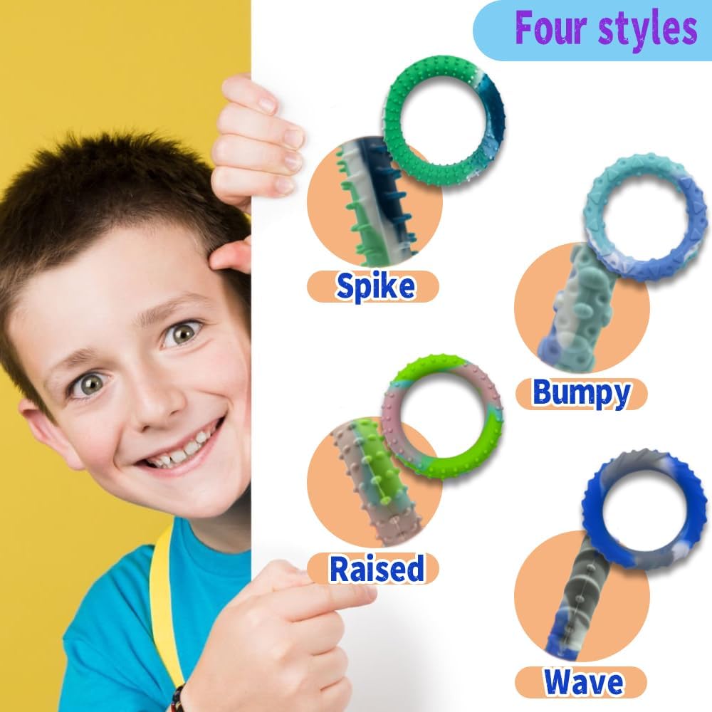 12PCS Sensory Fidget Toys for Kids Adults-Stretchy Fidget Bracelet&exture,Calming Autism Sensory Toys for Needs Autistic Children,Calm Down Toy for Toddler Girls Boys - Image 5