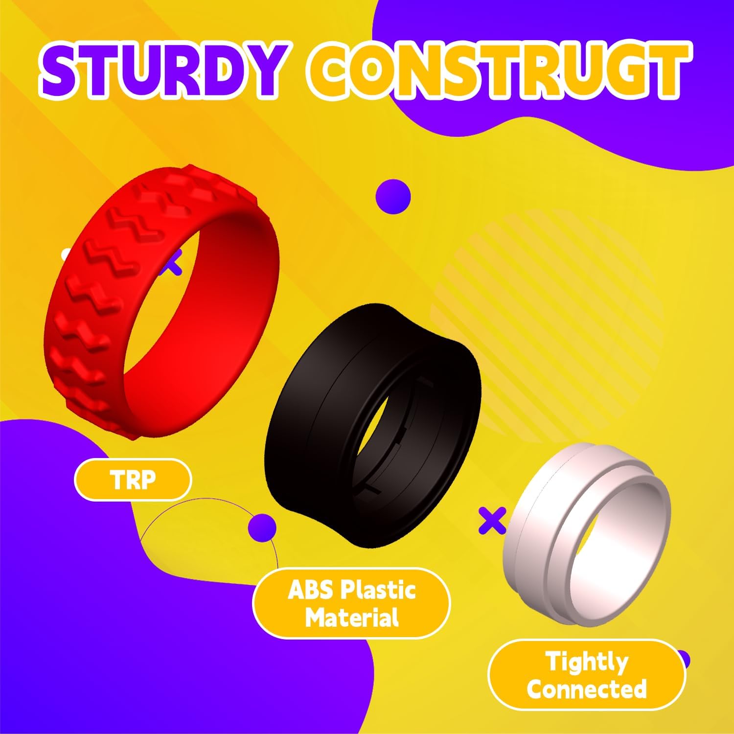 Sensory Toys Fidget Rings for Kids,Finger Spinner Rings,Texture Stress Toys for Kids Autism Calming,Quiet Desk Fidgets for Classroom Anxiety Office for Teens,Pain Stim Stress Relief Sensory Rings(12) - Image 3