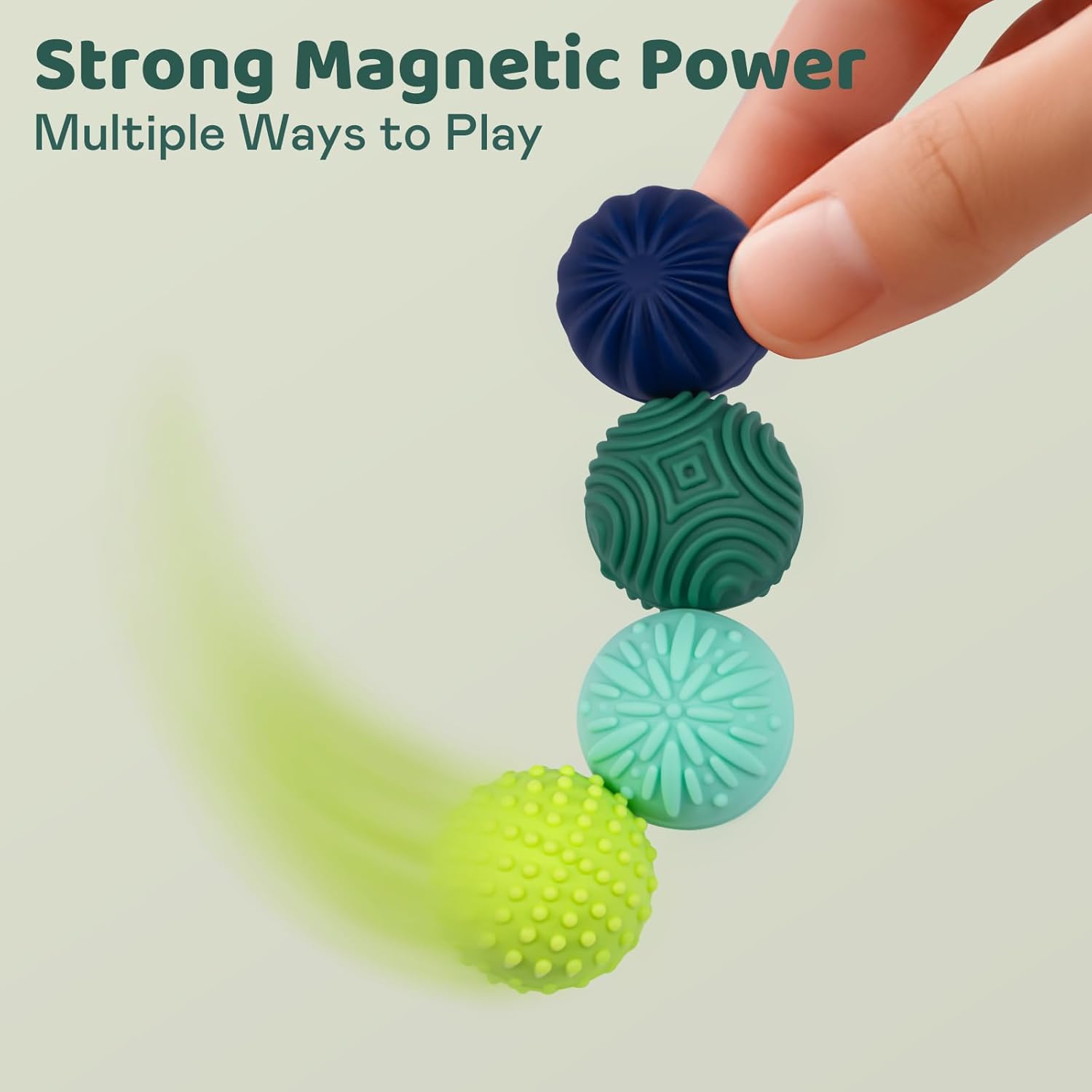 Magnetic Sensory Fidget Balls – 4PC Medium Weighted Textured Silicone Stress Relief Toys for Adults & Teens with ADHD, Autism, Anxiety – Quiet Magnet Fidgets for Desk, Travel, Office & Gifts - Image 4
