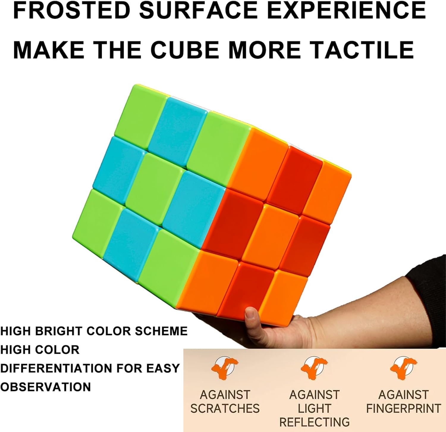 Giant Magic Cube, 18CM Big 3x3 Speed Cube Color-Matching 3D Sensory Puzzle Box Super Large Birthday Christmas Stocking Stuffers Gift for Kids Adults Fidget Toy Brain Teasers Cubing Classroom Speed Toy - Image 3