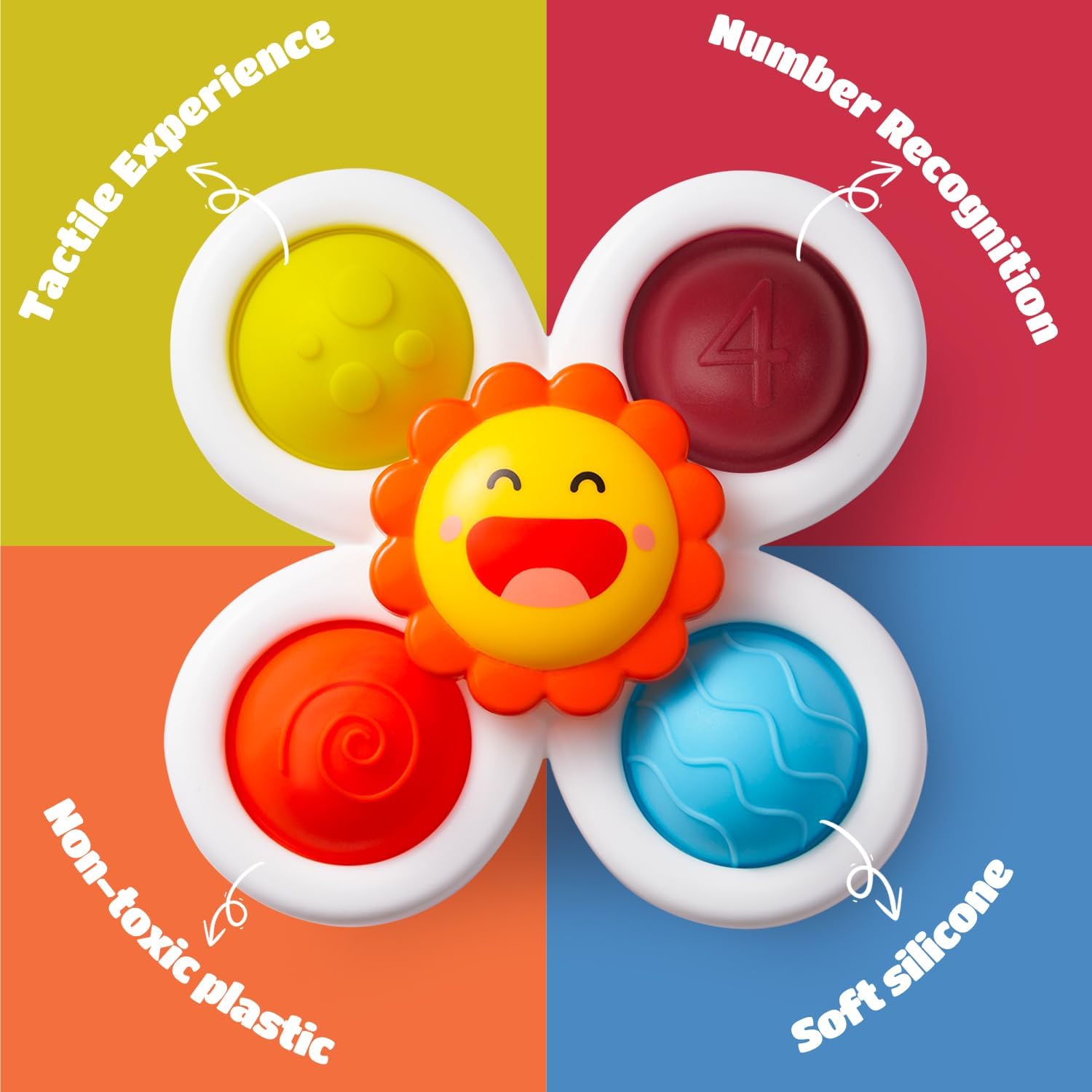LiKee Strong Suction Cup Fidget Rotating Sensory Bath Toys for Baby, Airplane Car Travel Table & Window Toys for Toddler Boys and Girls, 6+ Months - Image 9