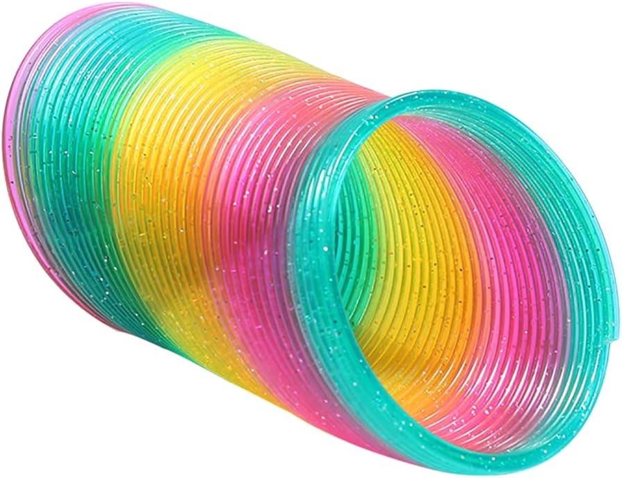 4.2 Inch Giant Sequin Color Rainbow Coil Spring Toy,Classic Magic Spring Decompression Toys,Stair Toys for Children - Image 2